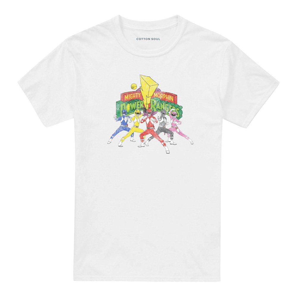 White - Power Rangers - Power Rangers Team Mens T-Shirt - 4