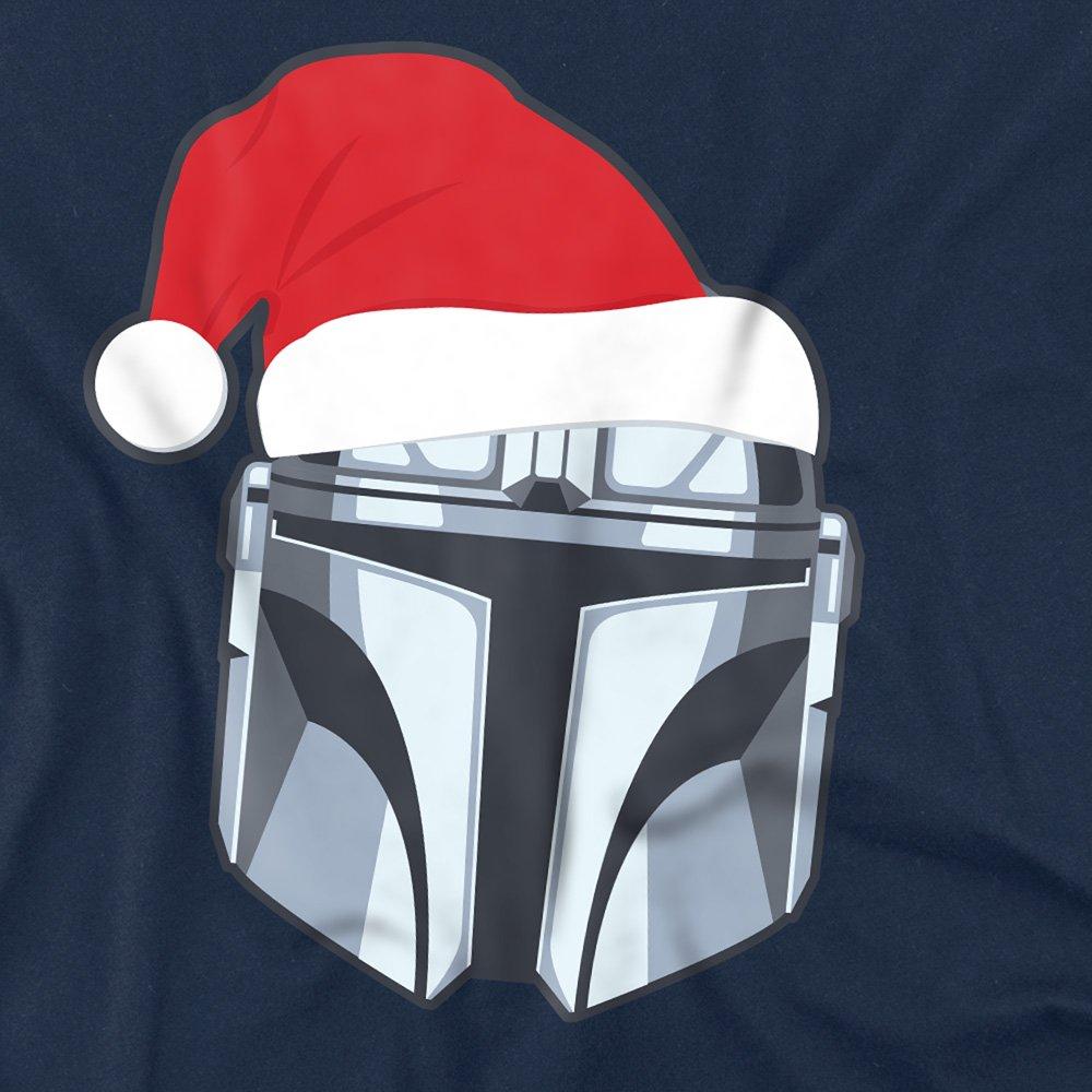Navy - The Mandalorian - The Mandalorian Mando Christmas Santa Hat T-Shirt - 2