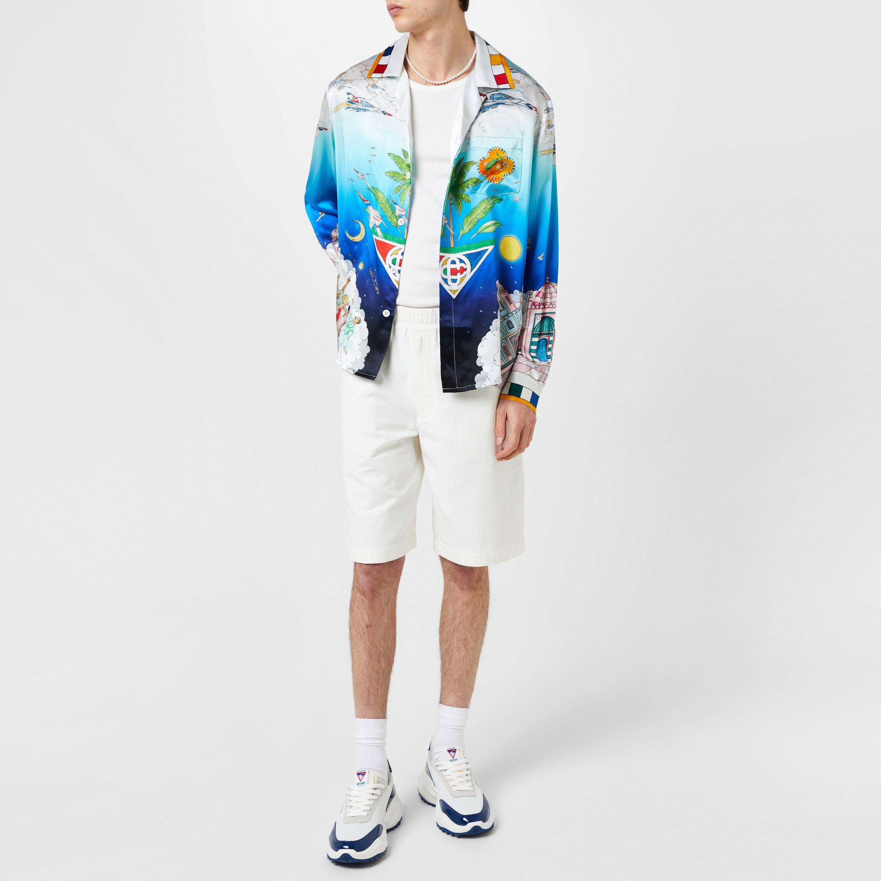 [CASABLANCA]ブルースカイプリントシルクツイルシャツ Casablanca | Blue Sky Printed Silk Twill Shirt | Bowling