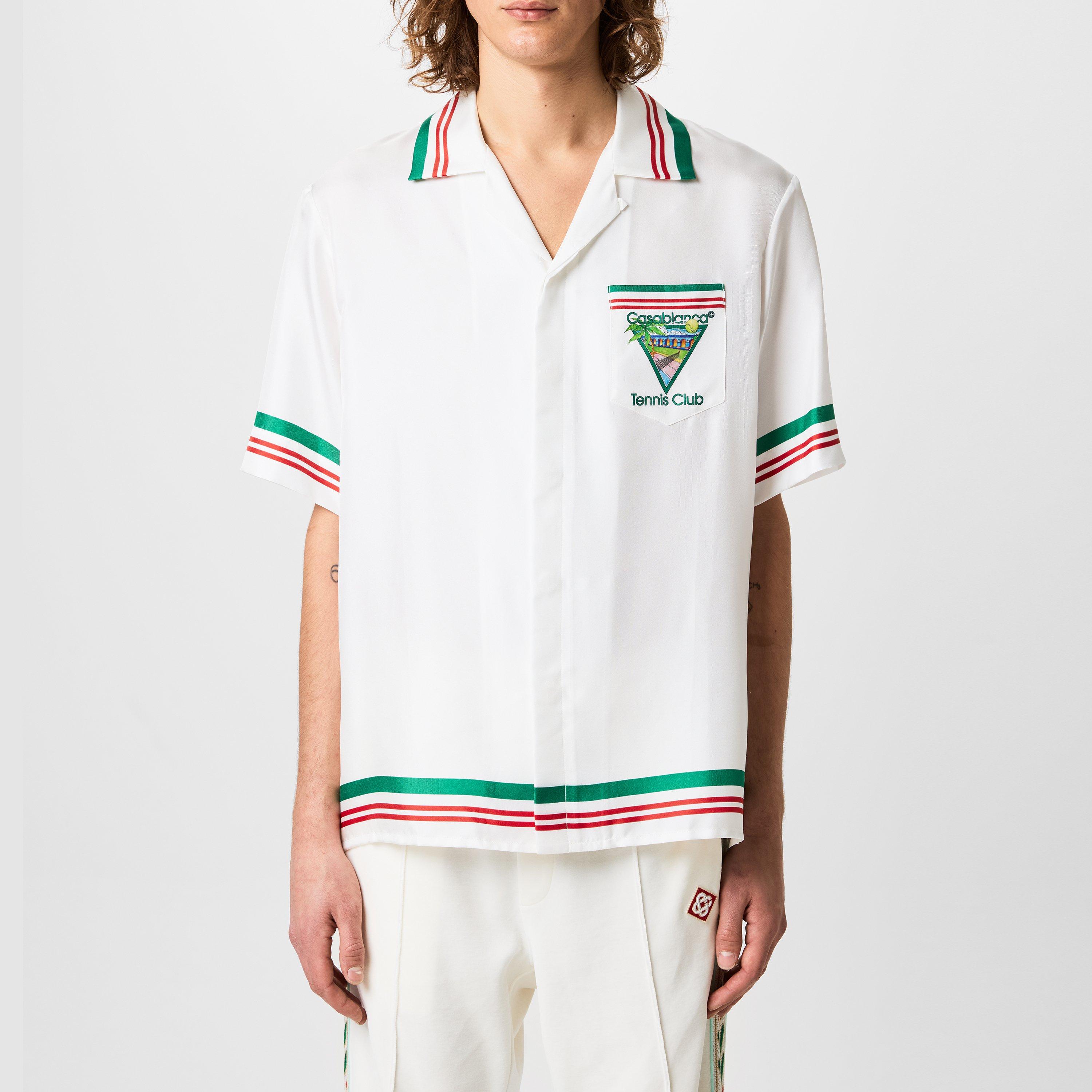 White - Casablanca - Tennis Club Bowling Shirt - 1