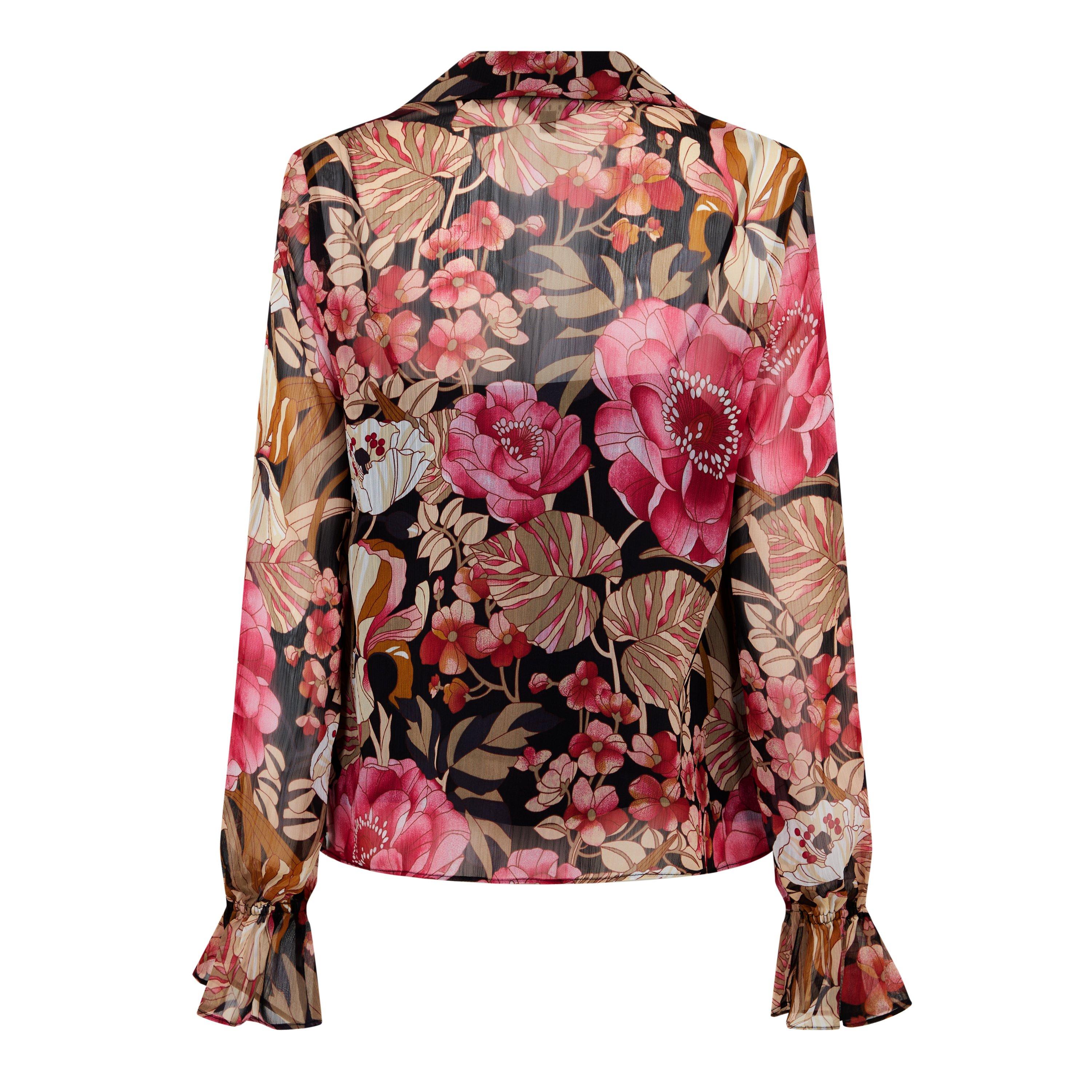 preto - Ted Baker - Women's Cristii Long-Sleeve Patterned Shirt - 2