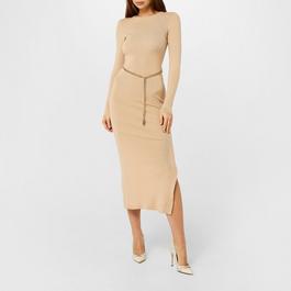 MICHAEL Michael Kors Chain Belt Knitted Dress