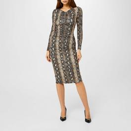 MICHAEL Michael Kors Ruched Midi Dress