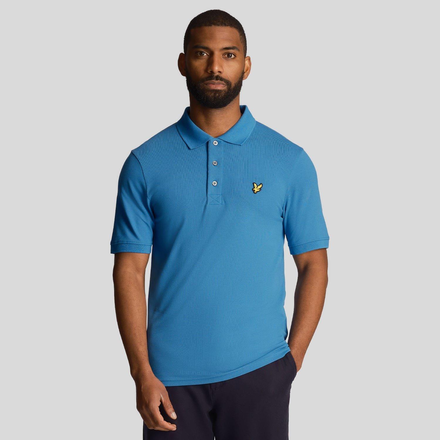 Blue - Lyle and Scott - Plain Polo Shirt - 1