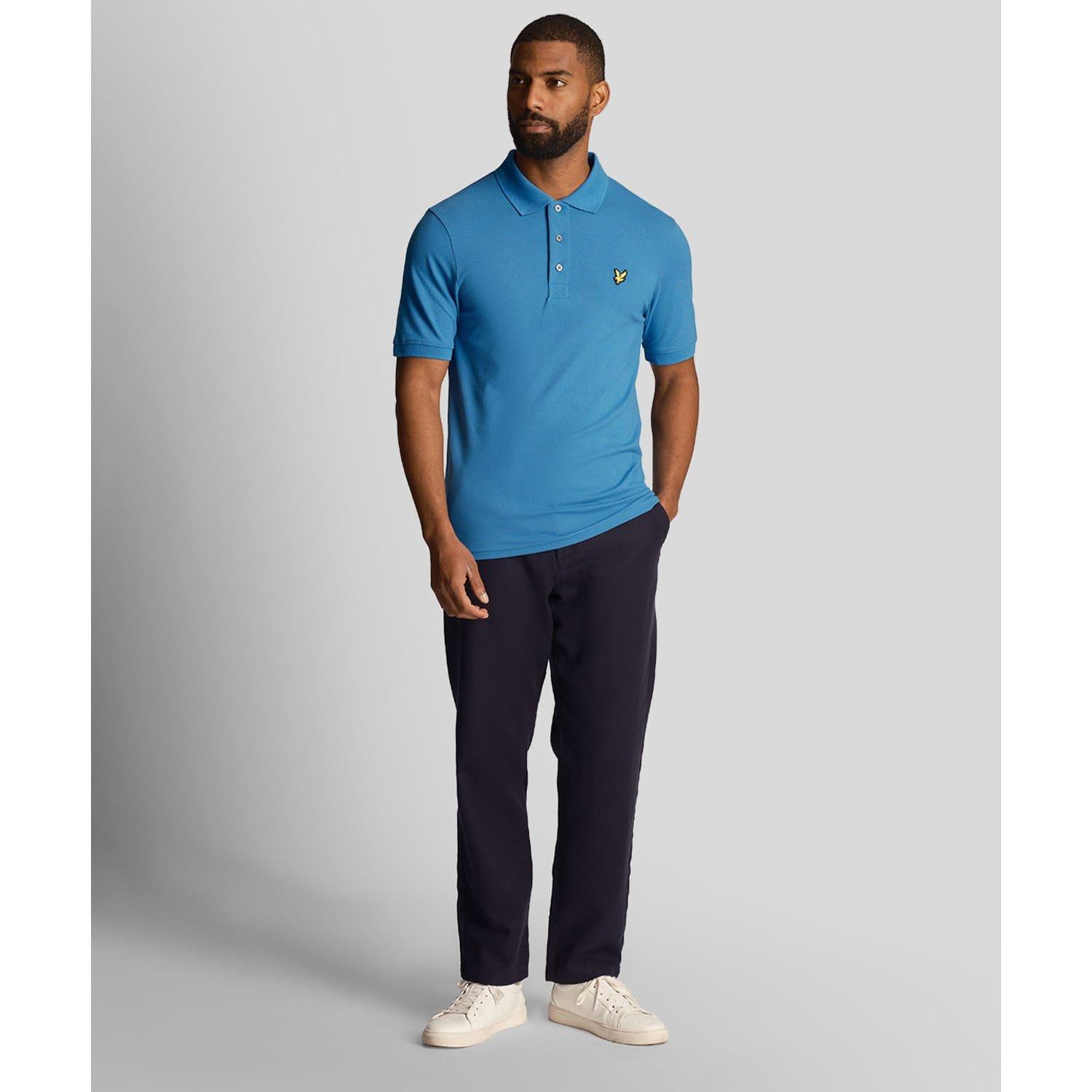 Blue - Lyle and Scott - Plain Polo Shirt - 2