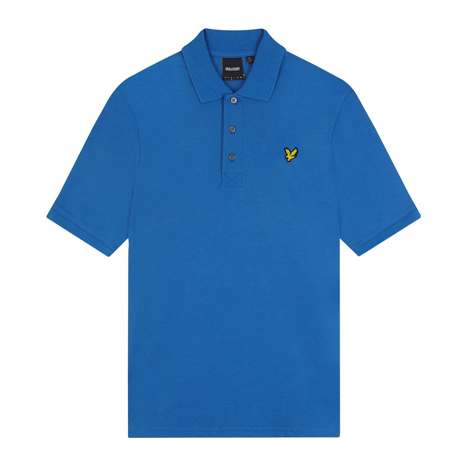 Blue - Lyle and Scott - Plain Polo Shirt - 5