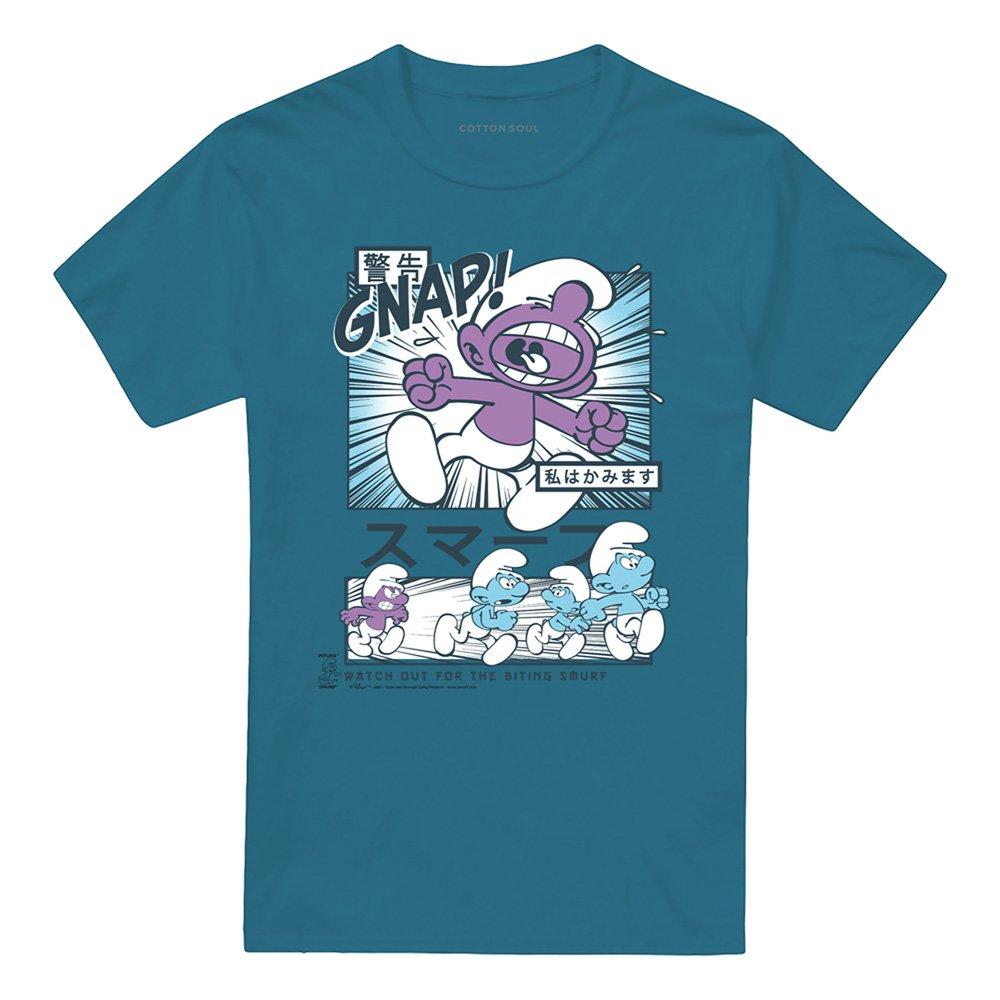 Grey - Other - Smurfs Manga Watch For Biting Smurf T Shirt Slate - 4