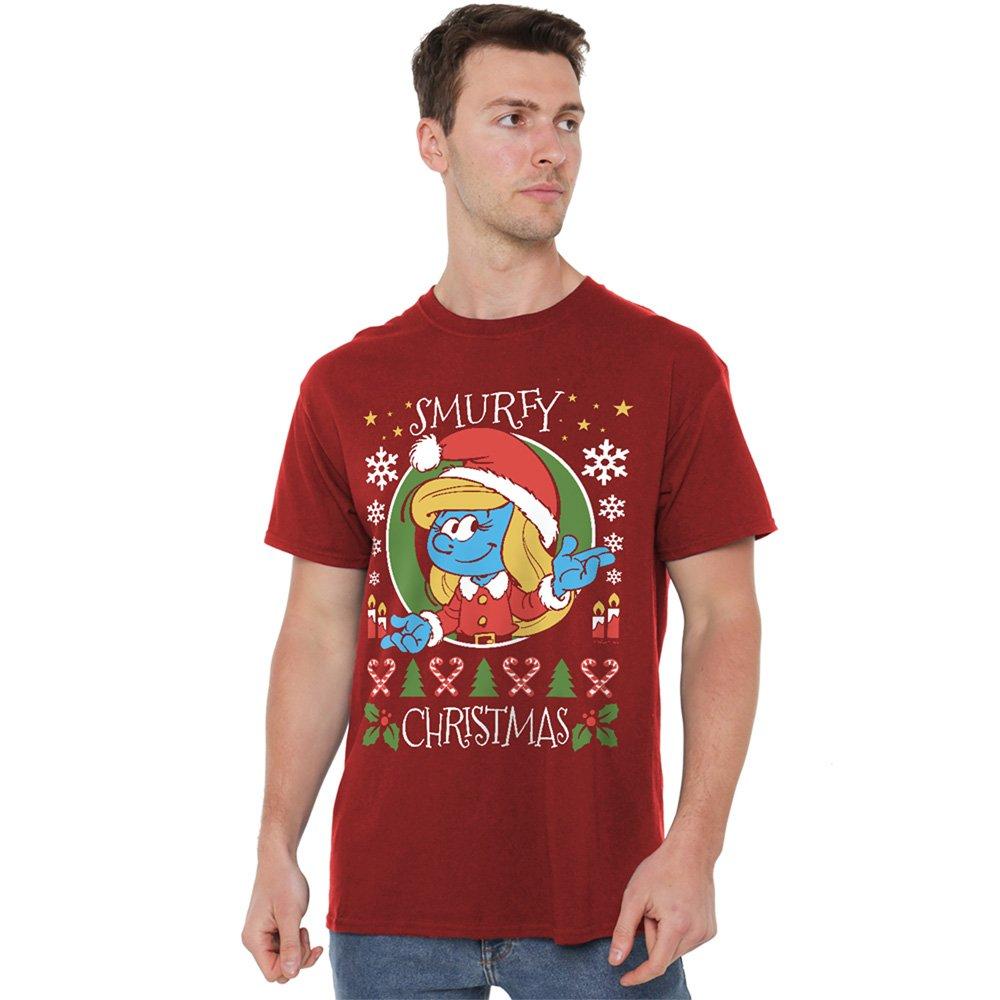 Red - Other - Smurfs Smurfy Christmas With Smurfette T Shirt Ca - 1