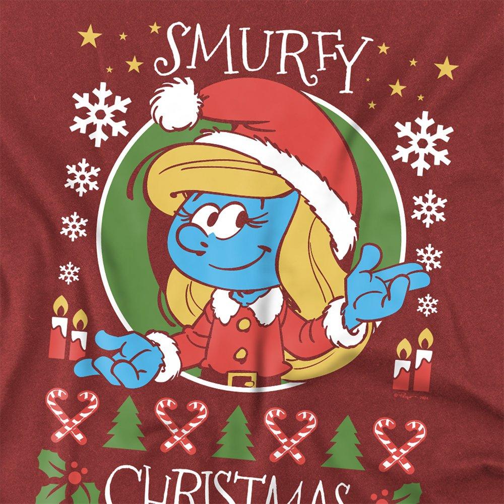 Red - Other - Smurfs Smurfy Christmas With Smurfette T Shirt Ca - 2