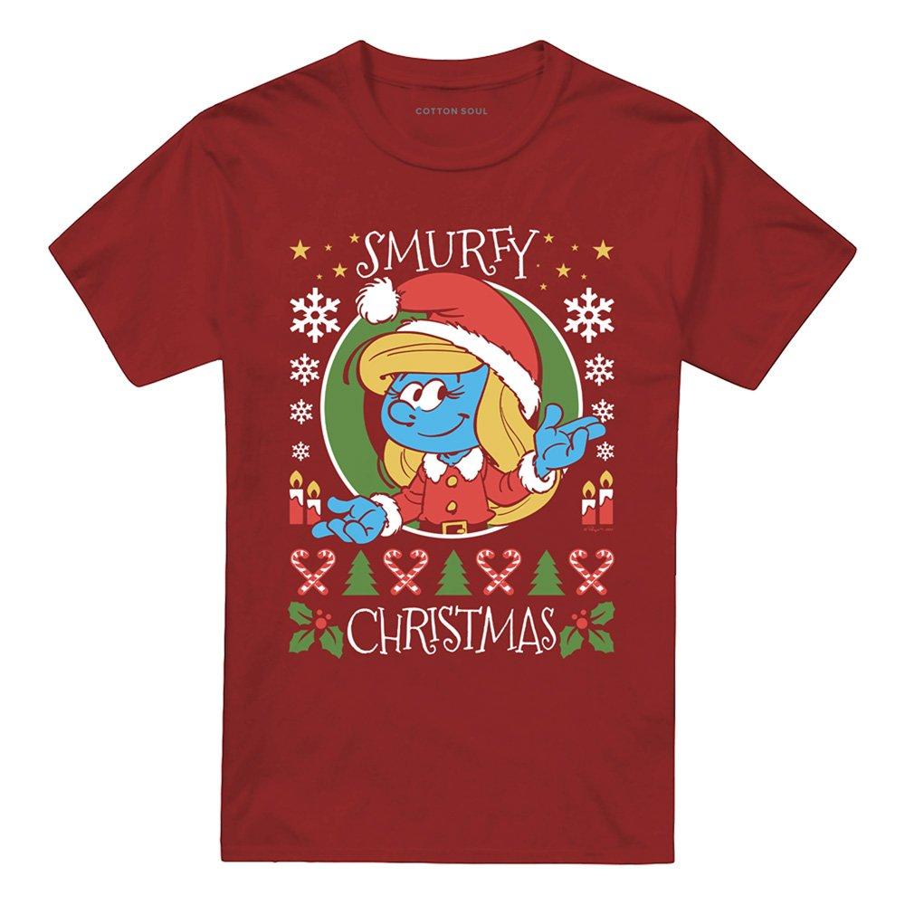Red - Other - Smurfs Smurfy Christmas With Smurfette T Shirt Ca - 4