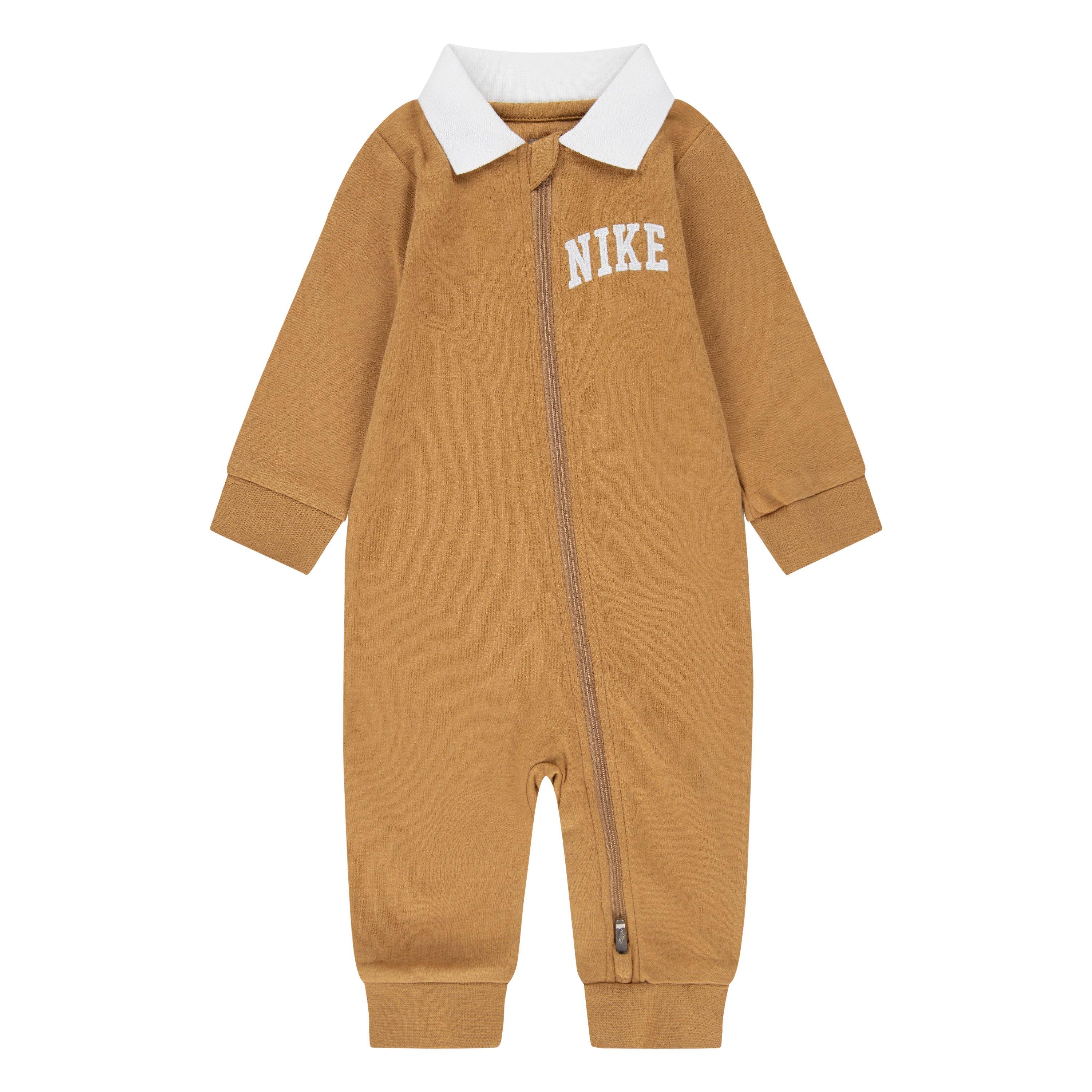 Nike  Newborn Kids' Polo Coverall Jumpsuit - Flax - 0-6 Mnth