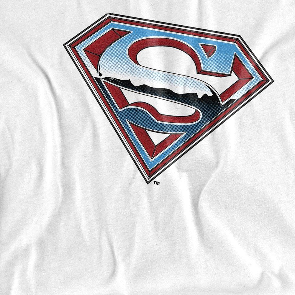 White - Superman - Superman Chrome Logo Cotton Mens T-Shirt White - 2