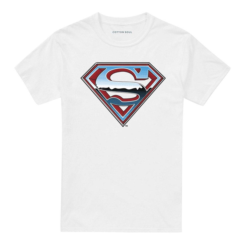 White - Superman - Superman Chrome Logo Cotton Mens T-Shirt White - 4