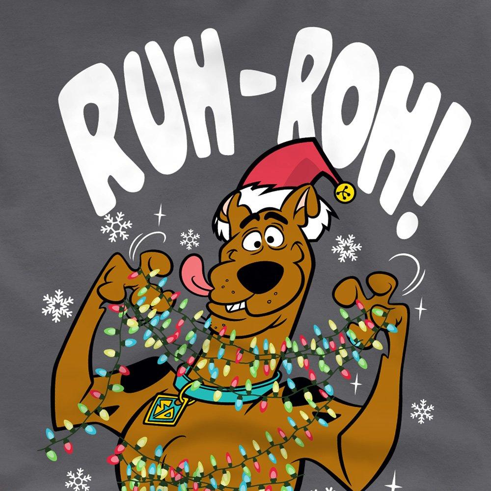 Grey - Warner Brothers - Scooby Doo Christmas Lights Ruhroh! T-Shirt Charc - 2