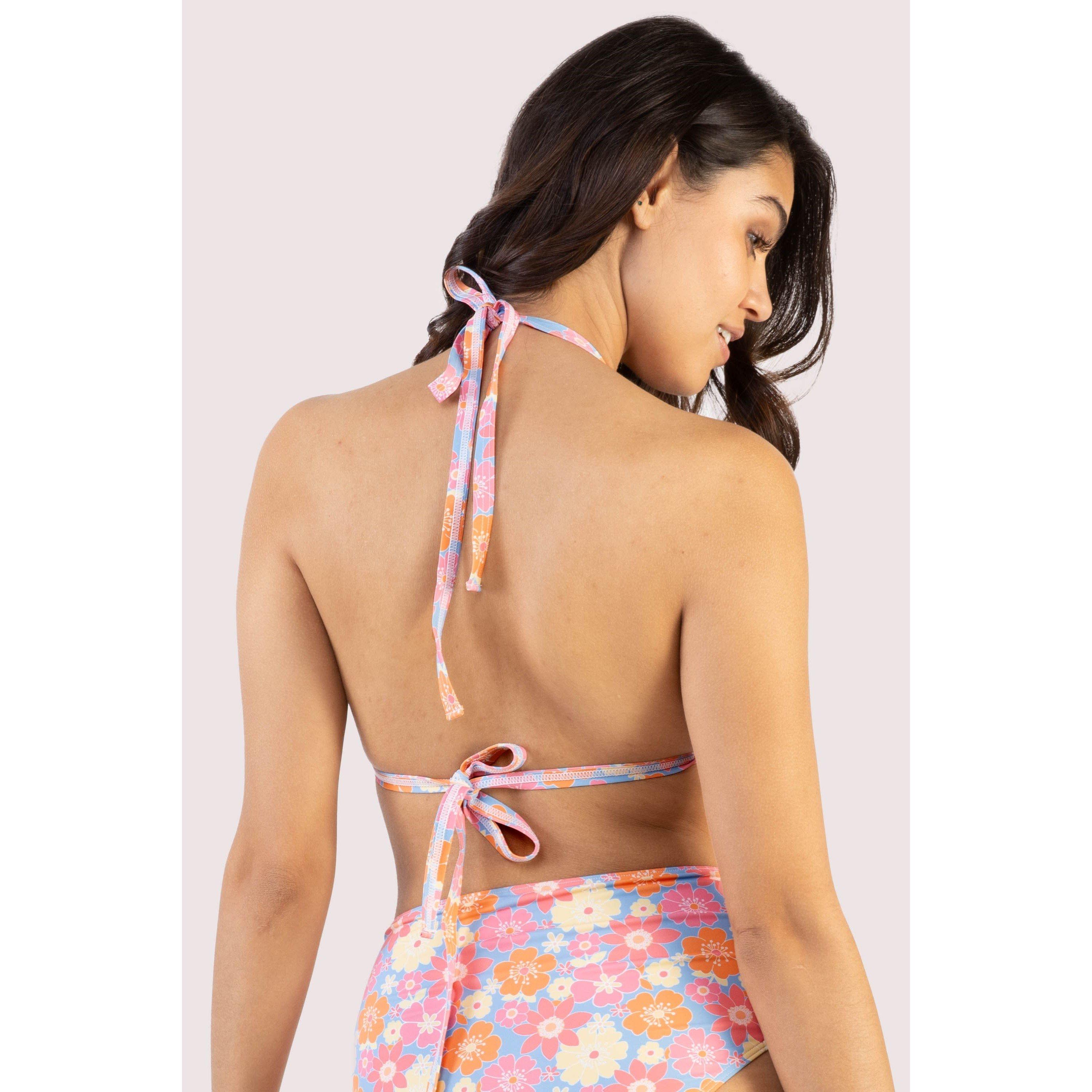 Multi - Wolf and Whistle - Floral Triangle Bikini Top - 4