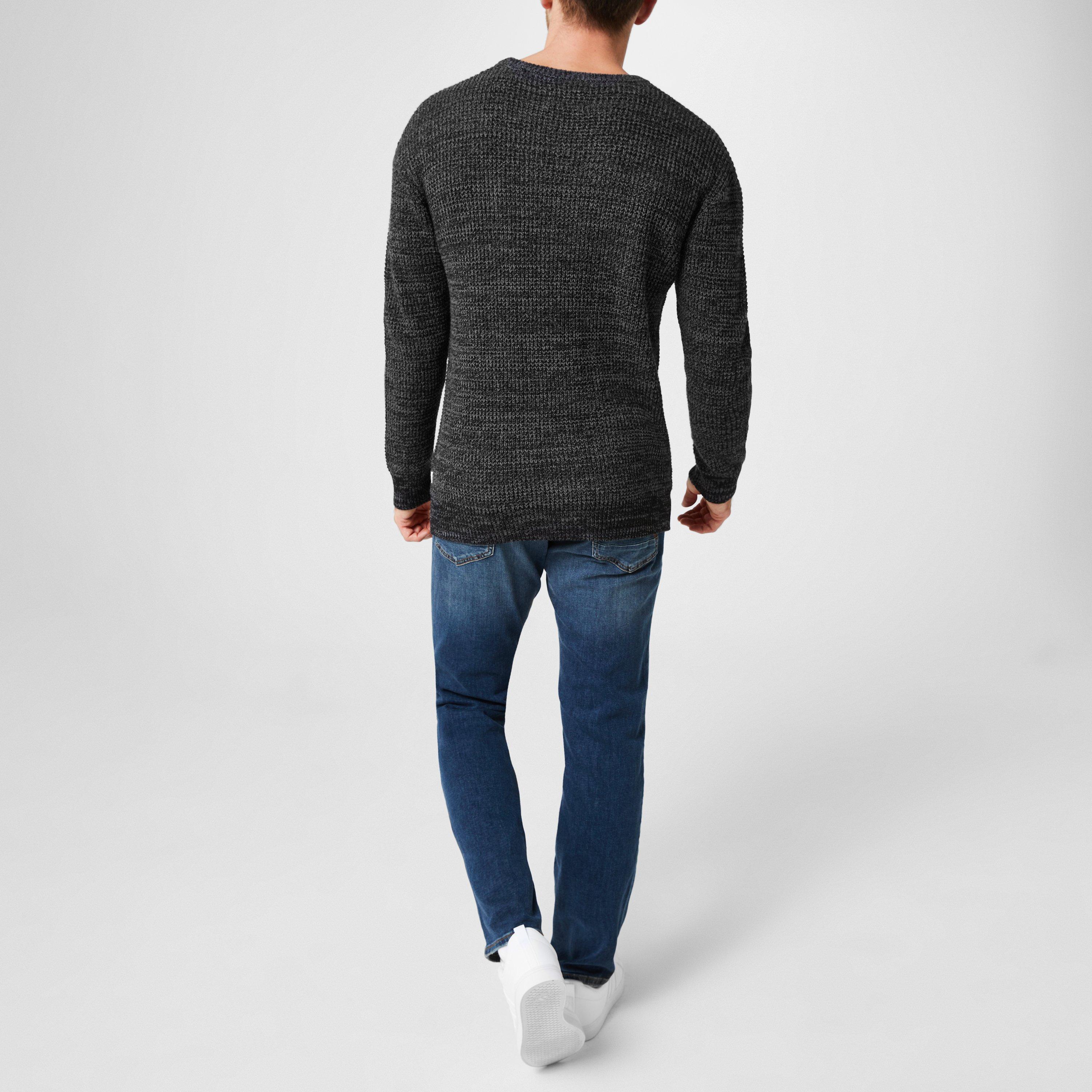 Black - Firetrap - Classic Crew Neck Knitwear Men - 4