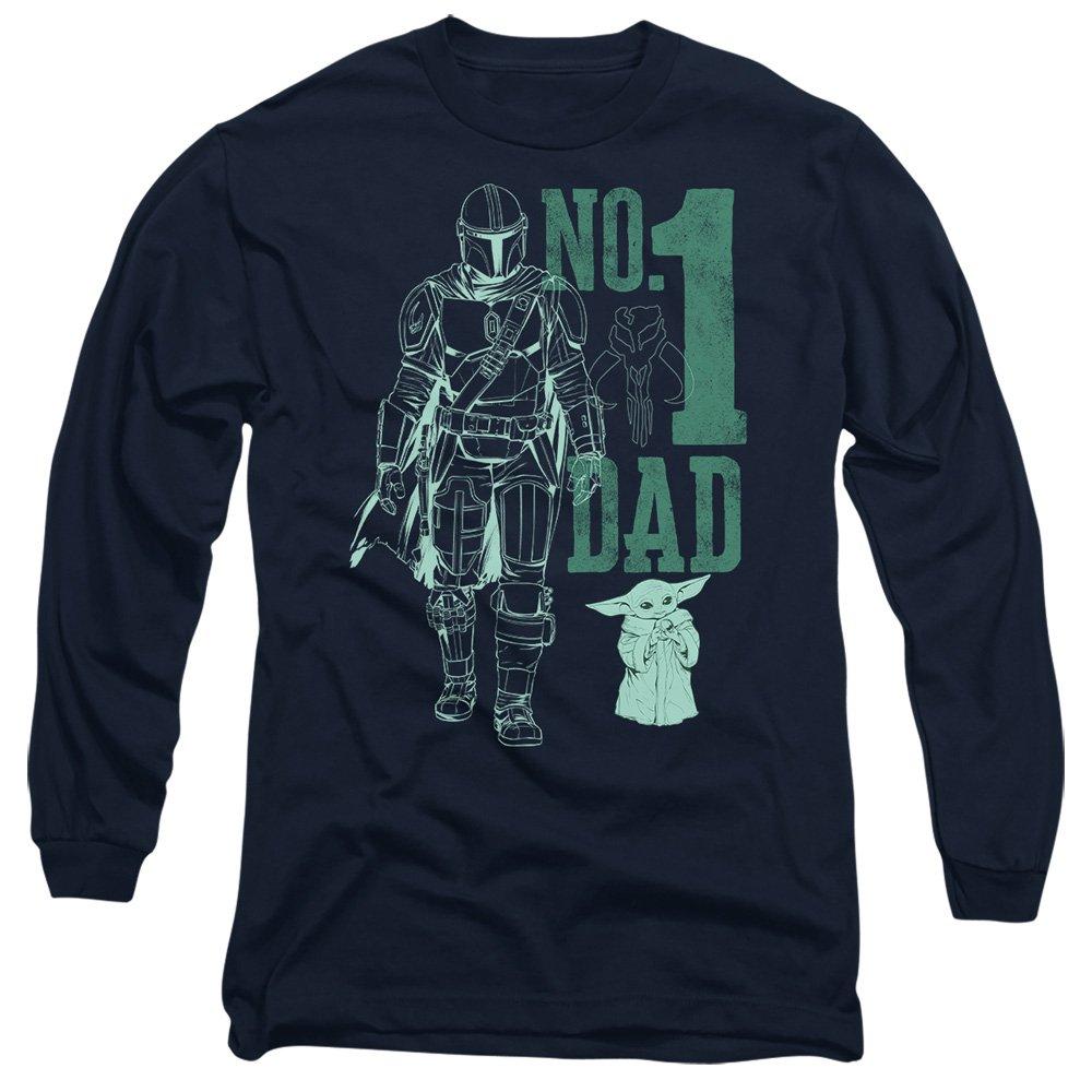 Navy - Star Wars - Star Wars Mando No. 1 Dad Long Sleeve T-Shirt Nav - 1