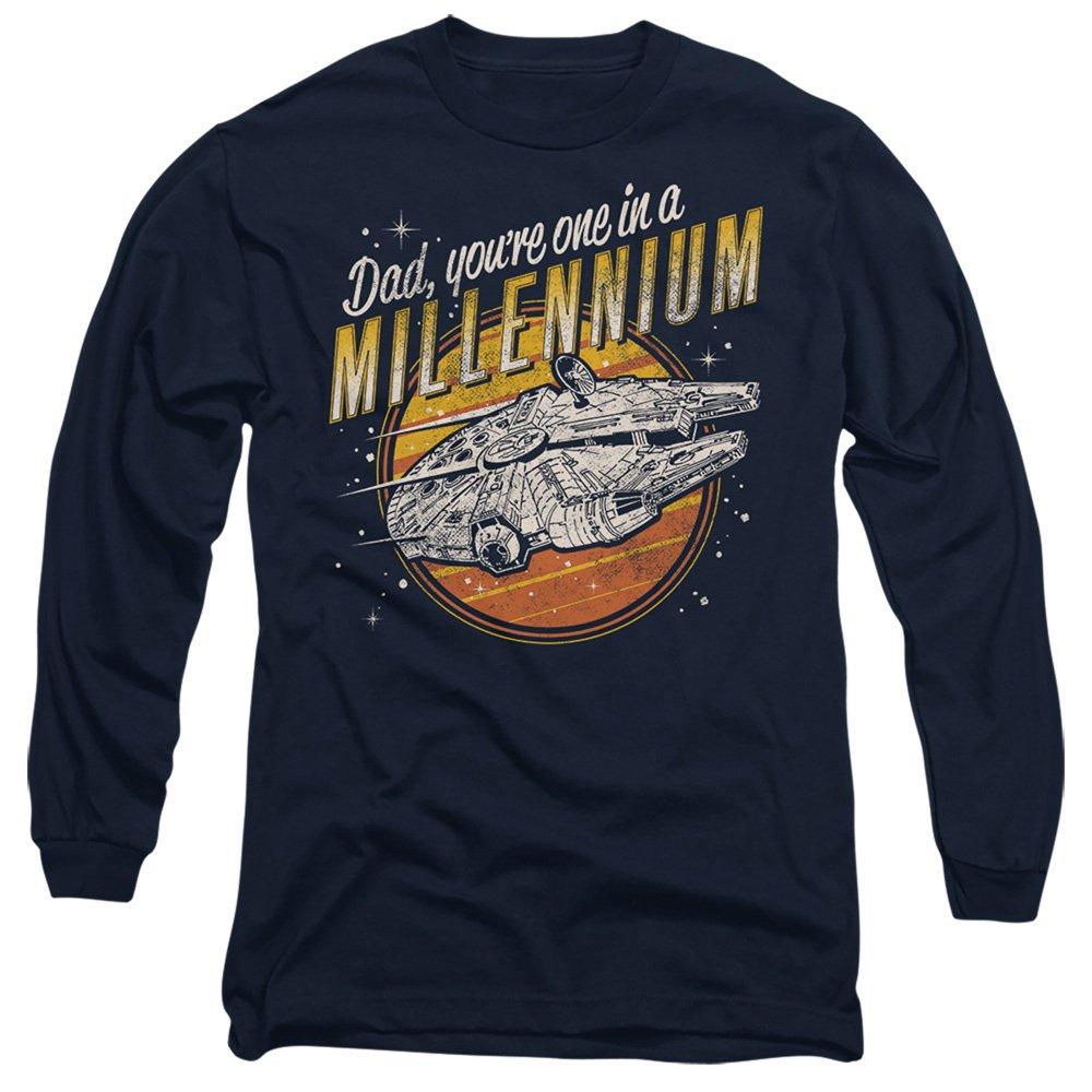 Navy - Star Wars - Star Wars Dad One In A Millennium Vintage Long Sle - 1