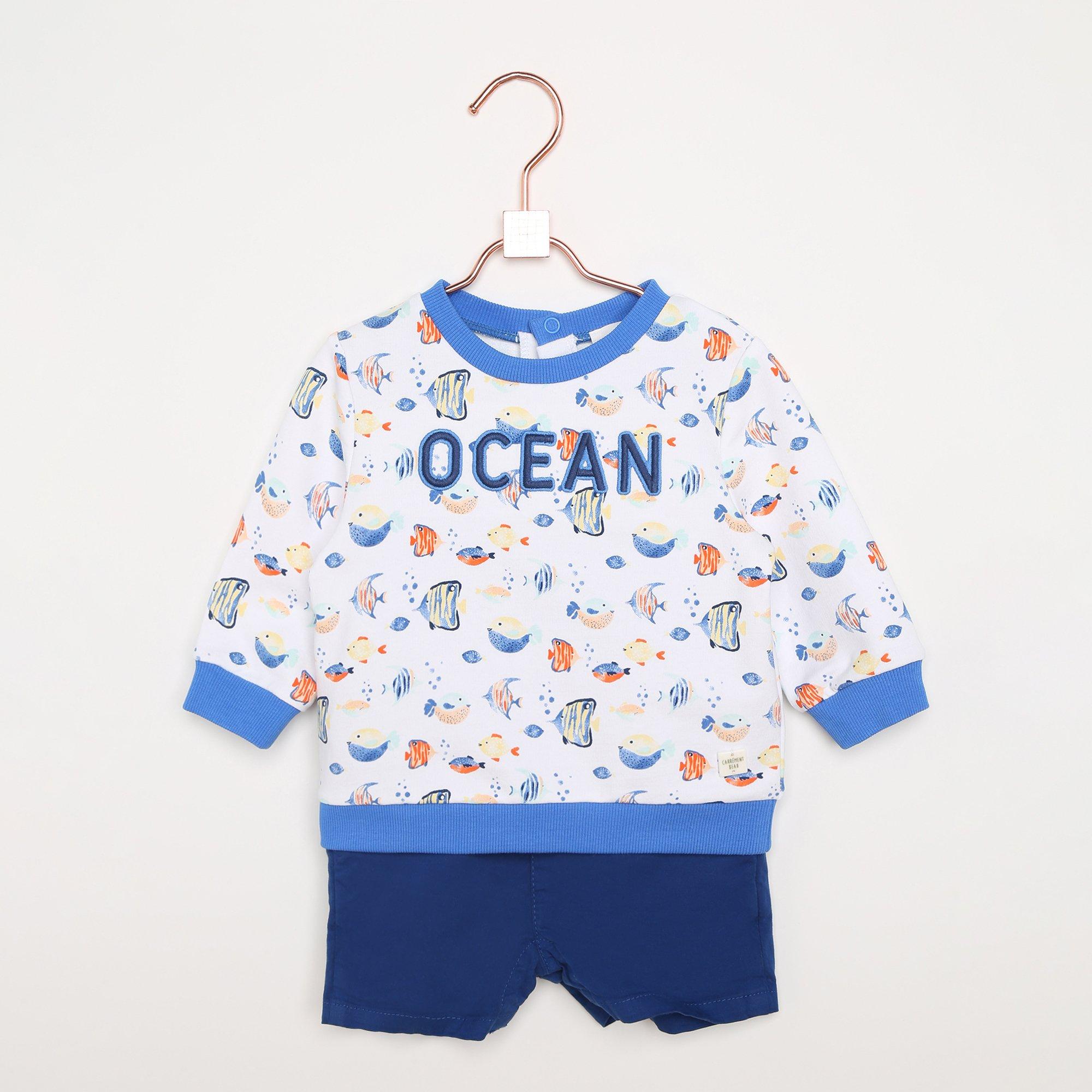 Blue - Carrement Beau - Jersey Jogger Shorts - 2