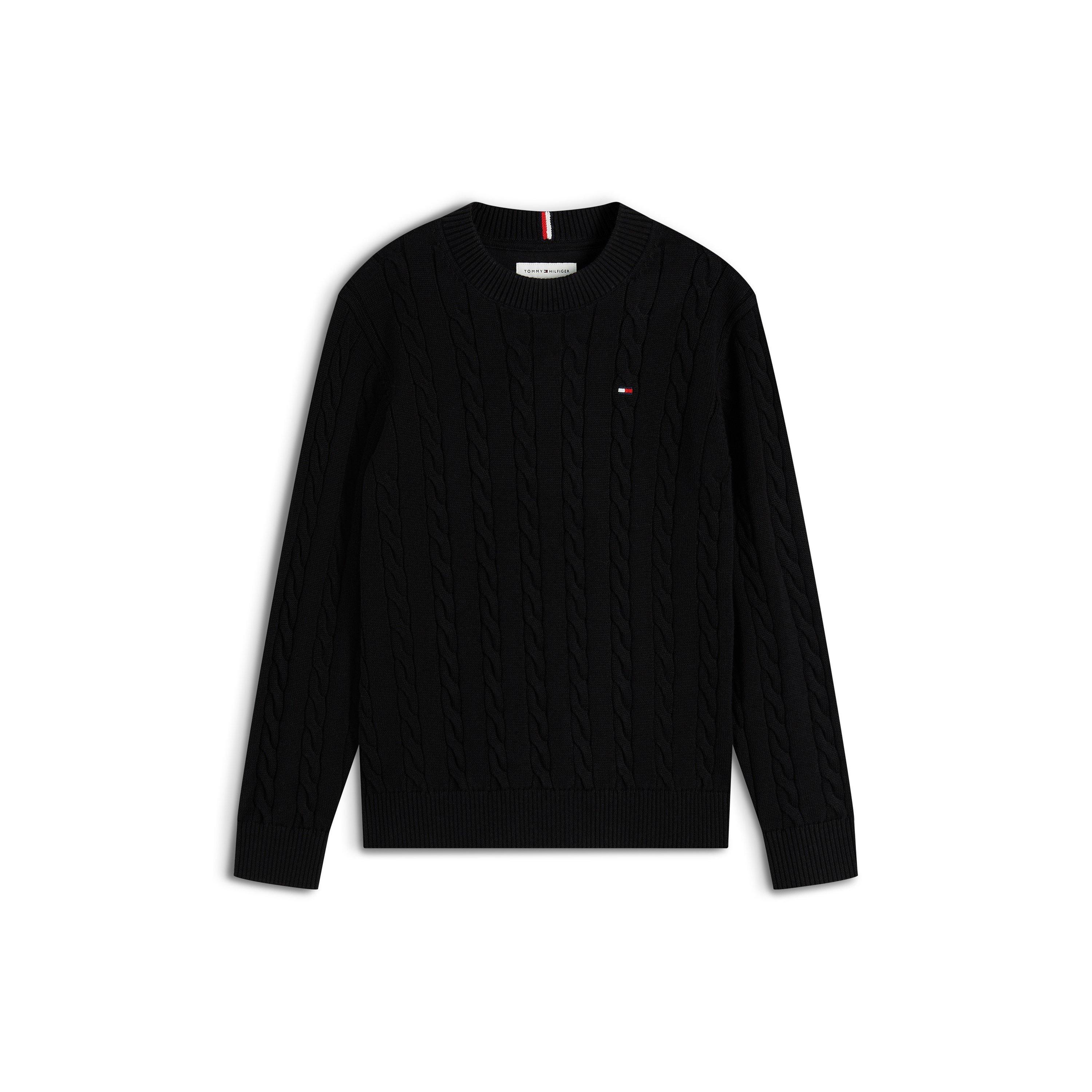 Black BDS - Tommy Hilfiger - Kids' Cable Knit Jumper - 1