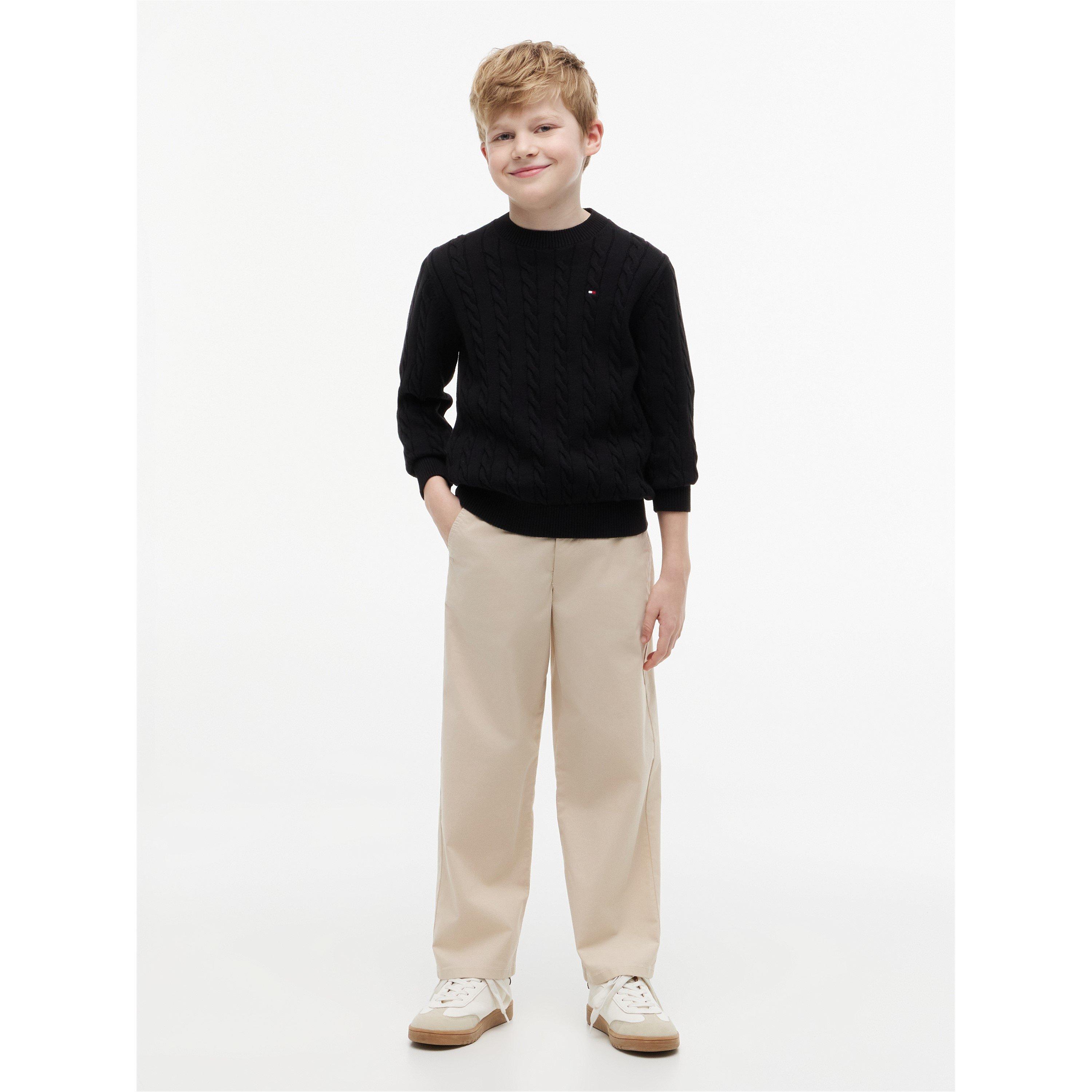 Black BDS - Tommy Hilfiger - Kids' Cable Knit Jumper - 2