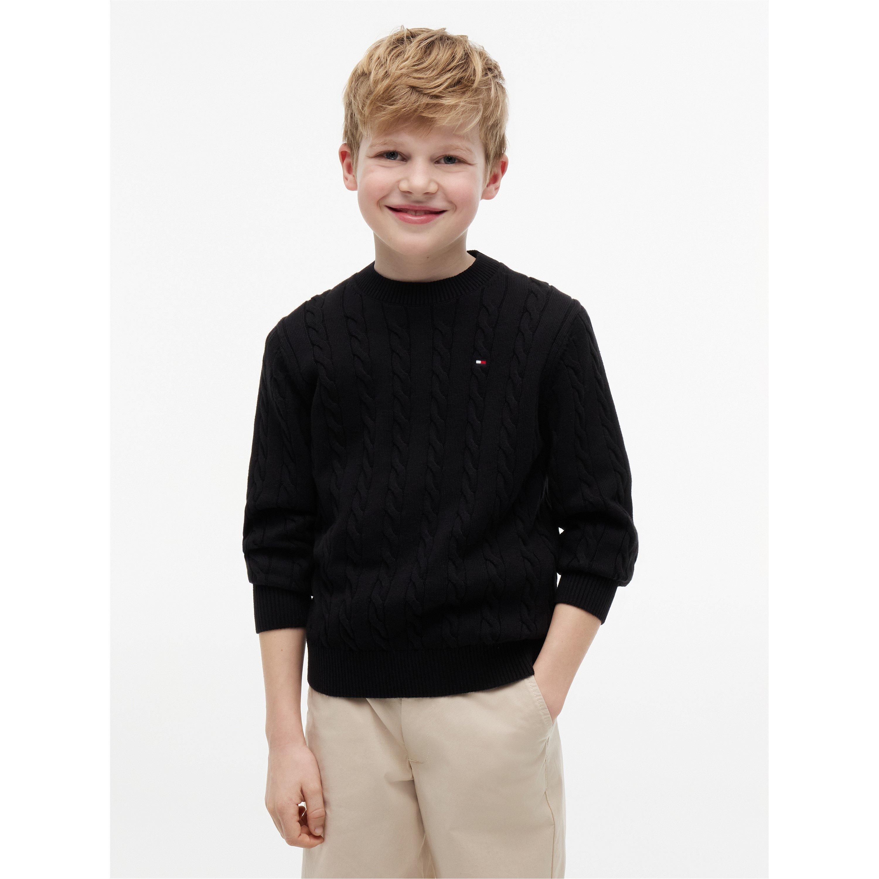 Black BDS - Tommy Hilfiger - Kids' Cable Knit Jumper - 3