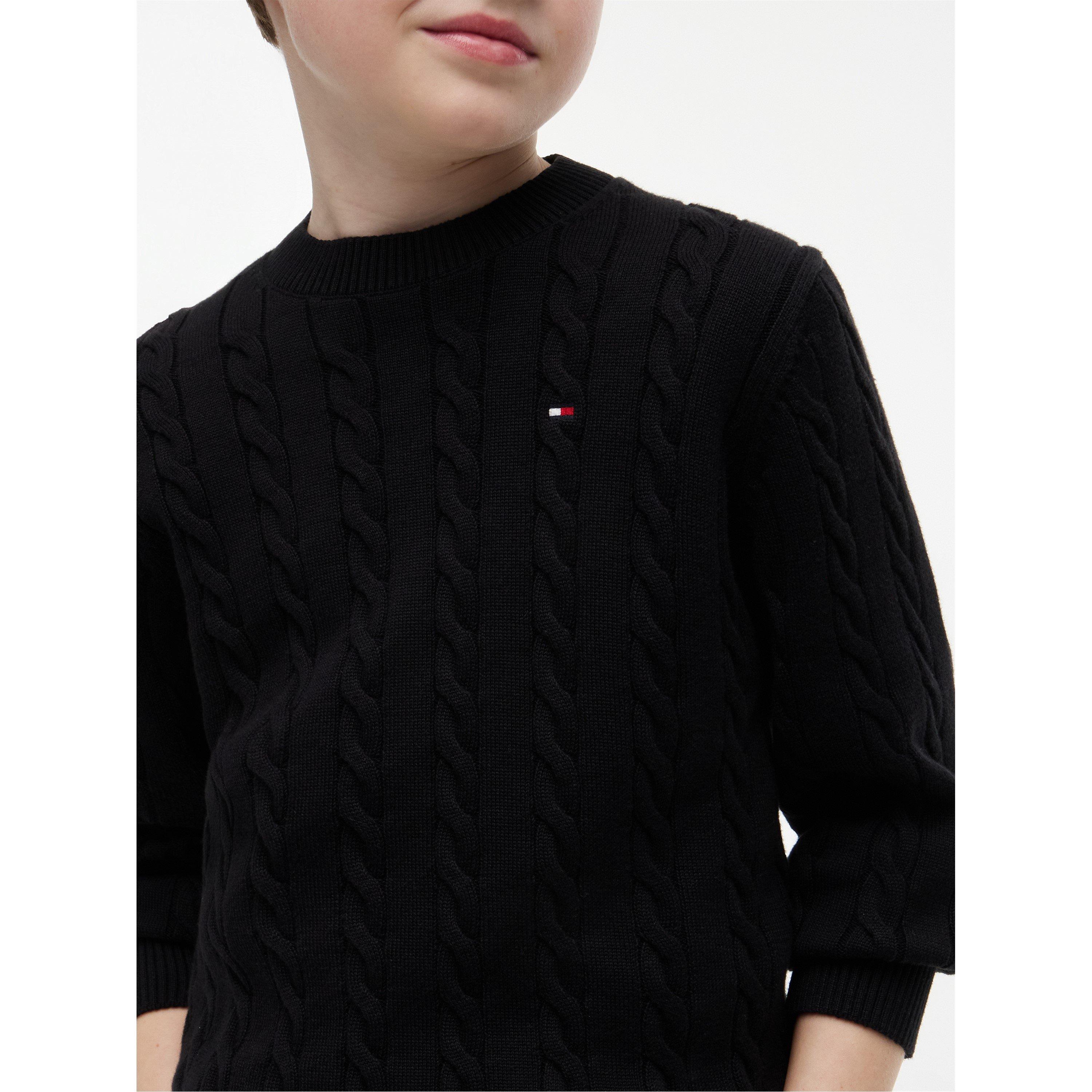 Black BDS - Tommy Hilfiger - Kids' Cable Knit Jumper - 4