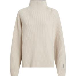 Calvin Klein Recycled Wool Button Mock Neck Jumper