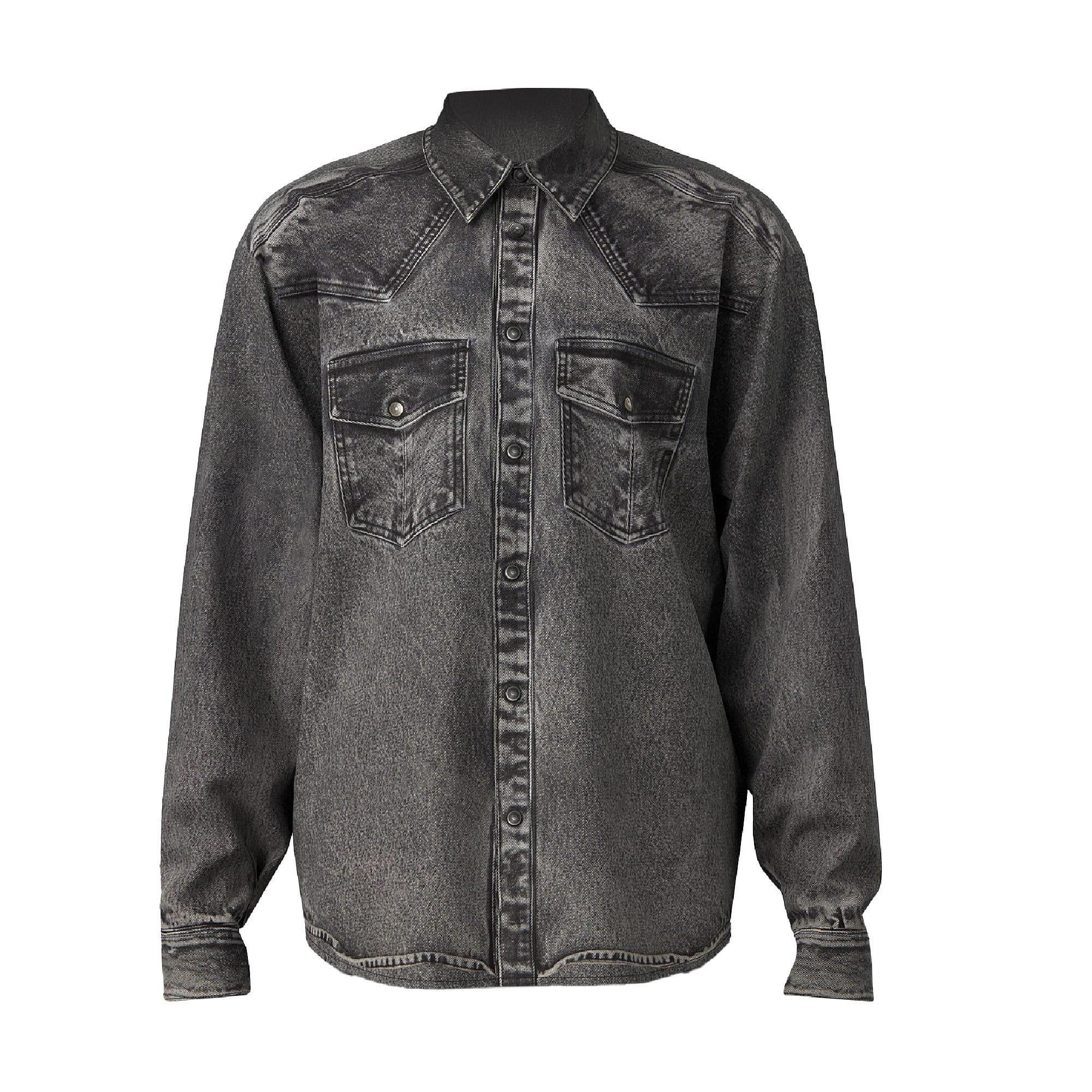 Black Grey - Diesel - S-Gils Pocket Denim Effect Shirt - 1