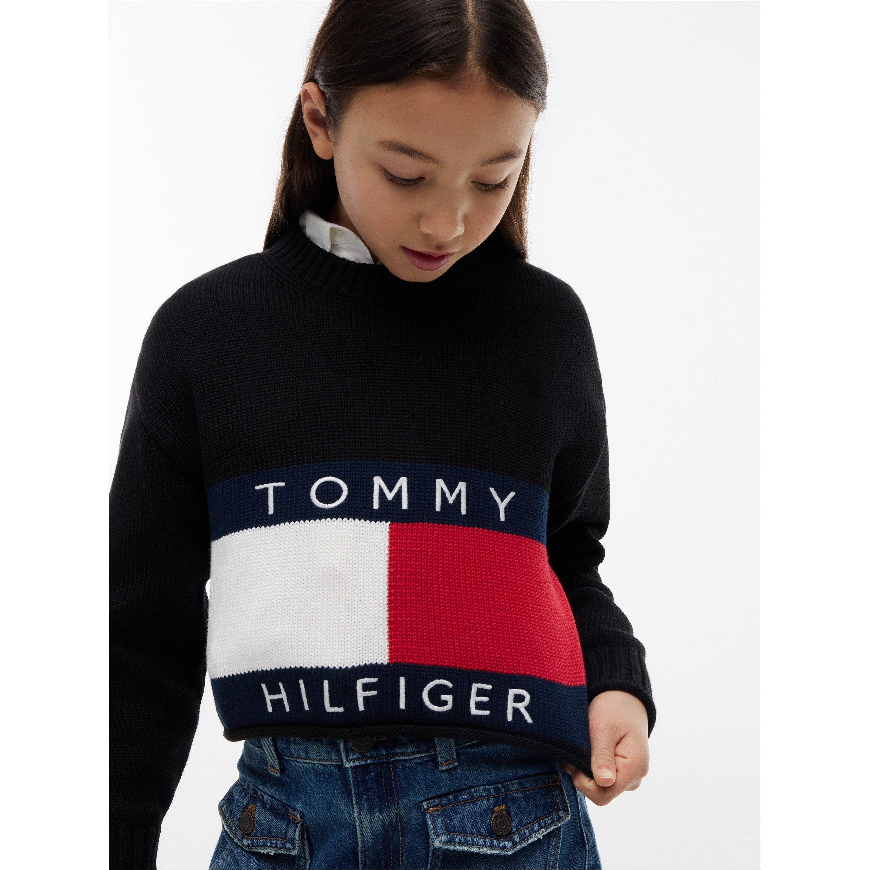 Black BDS - Tommy Hilfiger - Kids' Crew Neck Jumper - 4