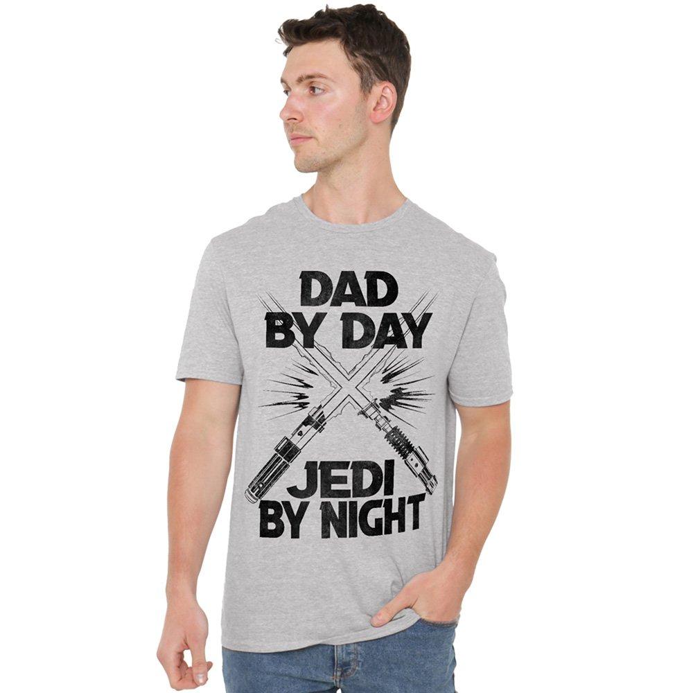 Grey - Star Wars - Star Wars FatherS Day Jedi By Night Mens T-Shirt - 1