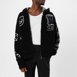 Off White Men's Moon Varsity Knit Hoodie, Lettering