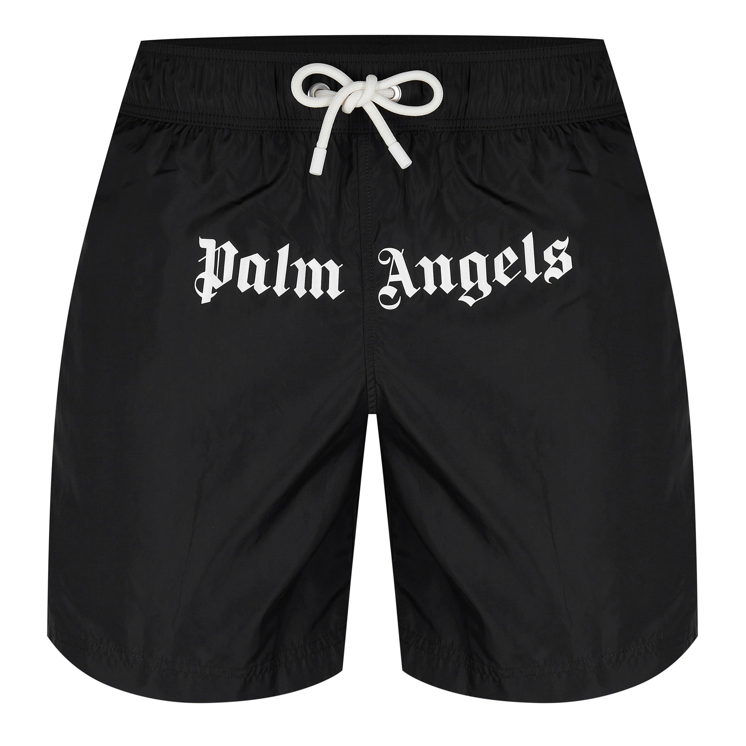 Black/White - Palm Angels - Logo Swim Shorts - 7