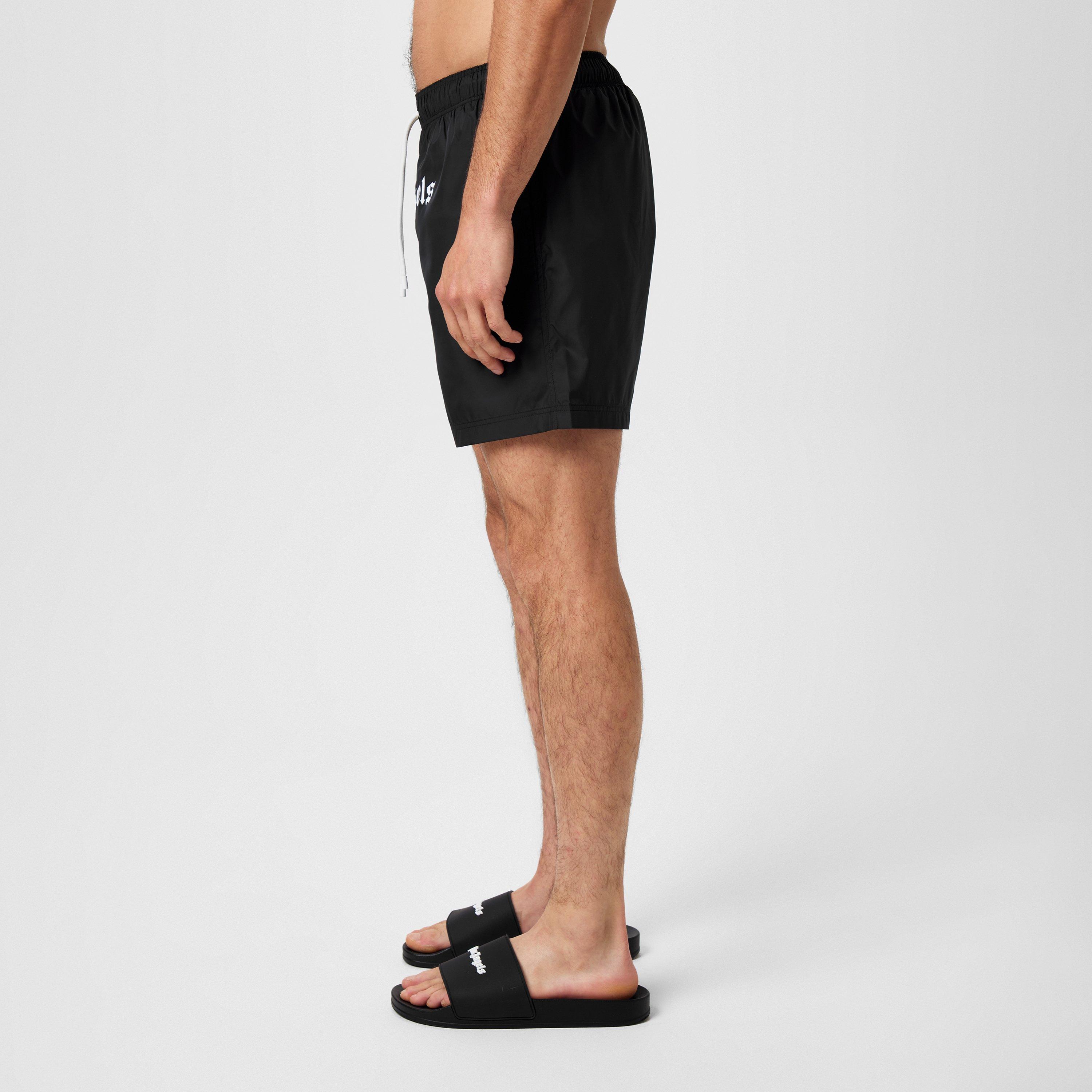 Black/White - Palm Angels - Logo Swim Shorts - 6