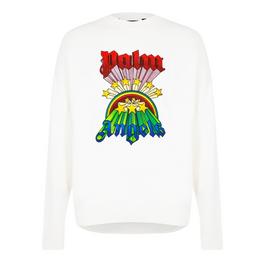 Palm Angels Rainbow Logo Print Jumper