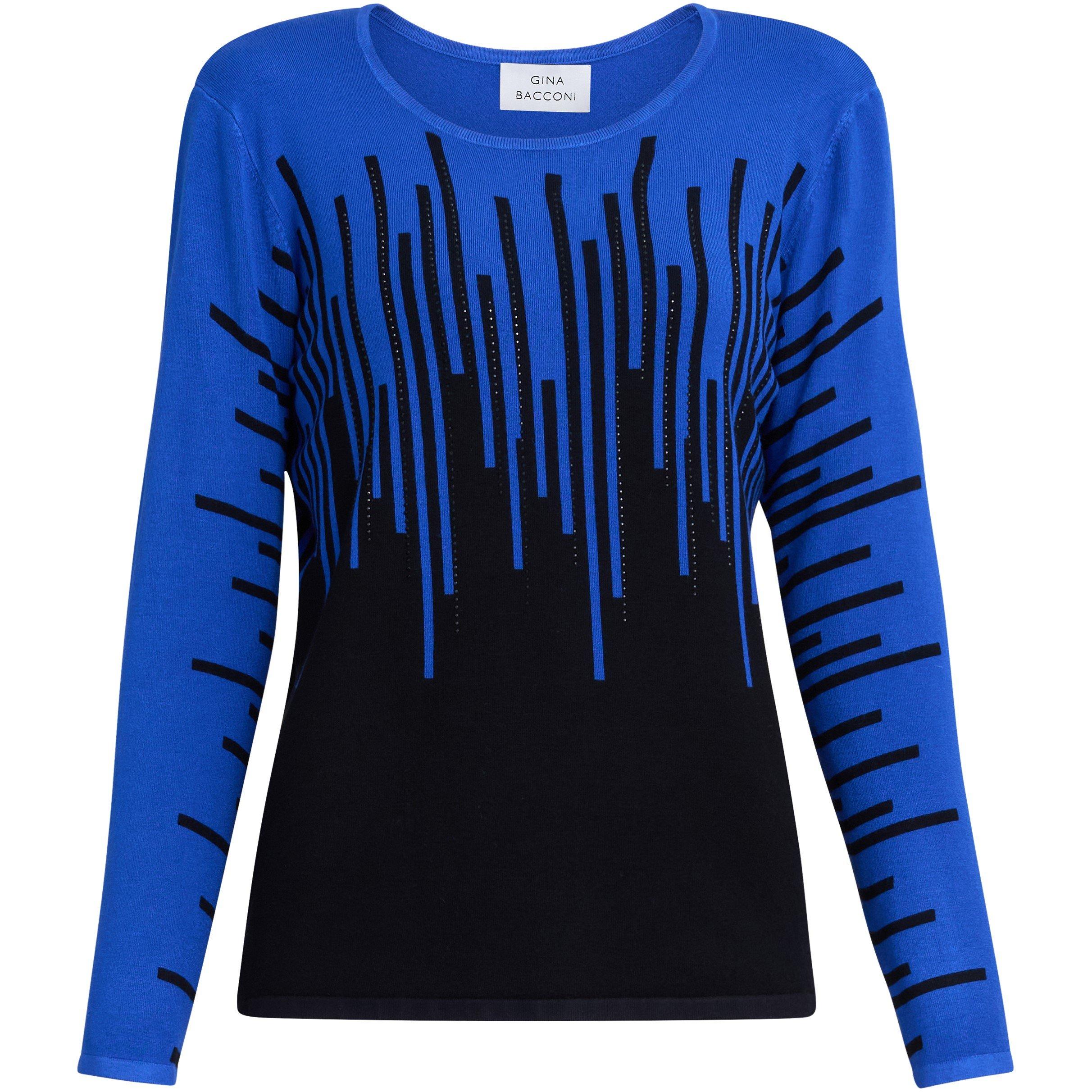 Blue - Gina Bacconi - Kellie Stripe Effect Jumper - 4