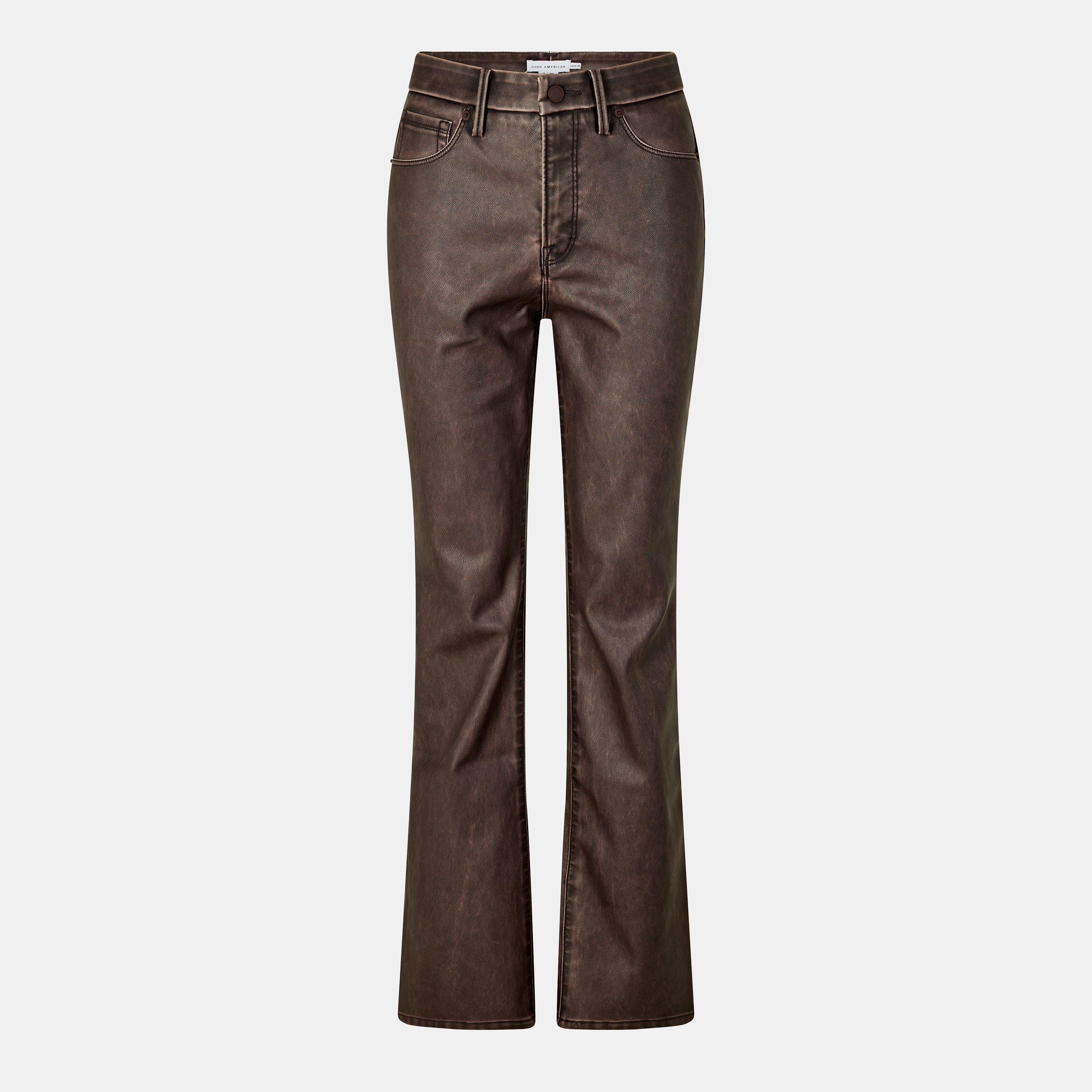 Vamp001 - Good American - Women's Bootcut High-Rise Leather Trousers - 1
