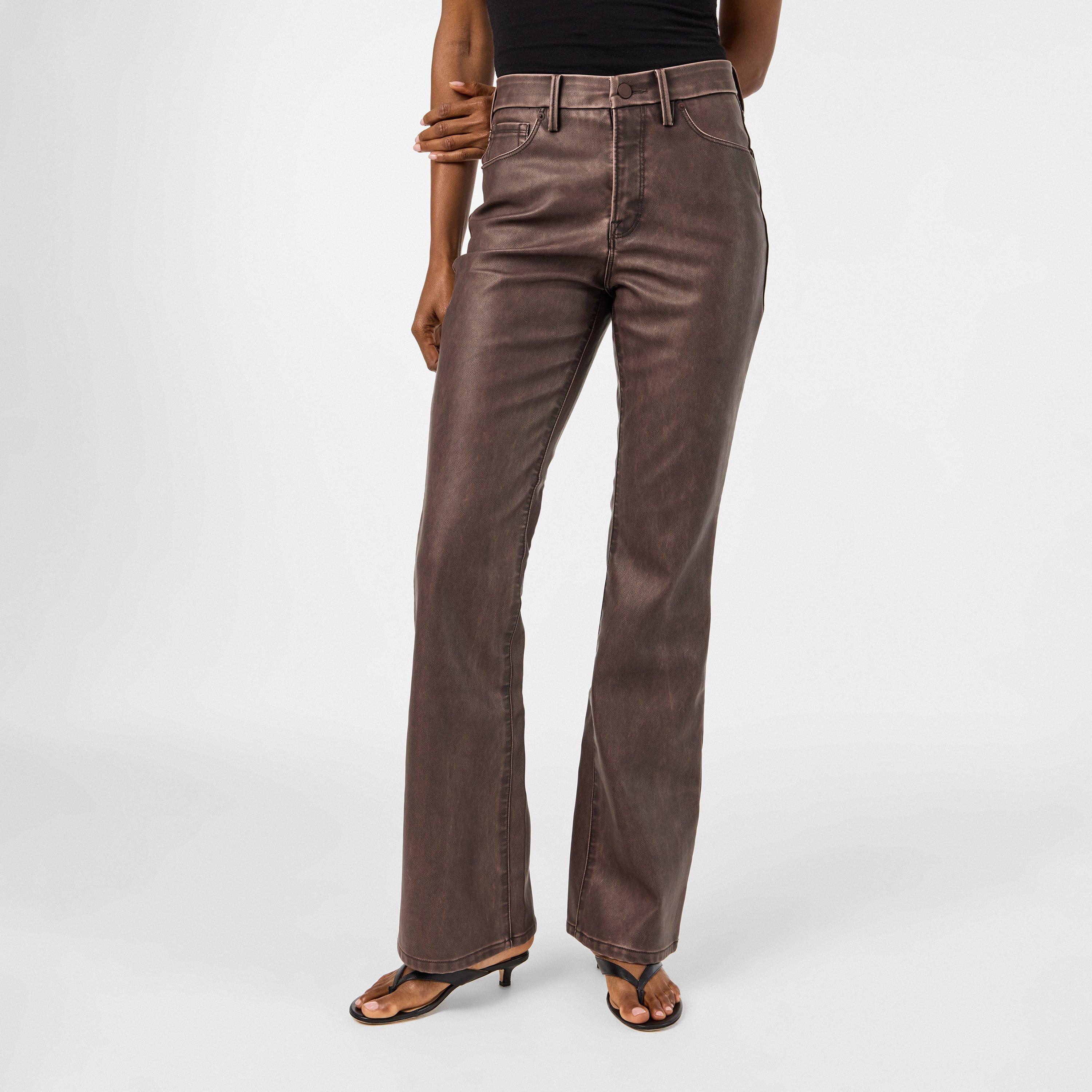Vamp001 - Good American - Women's Bootcut Leather Trousers - 3