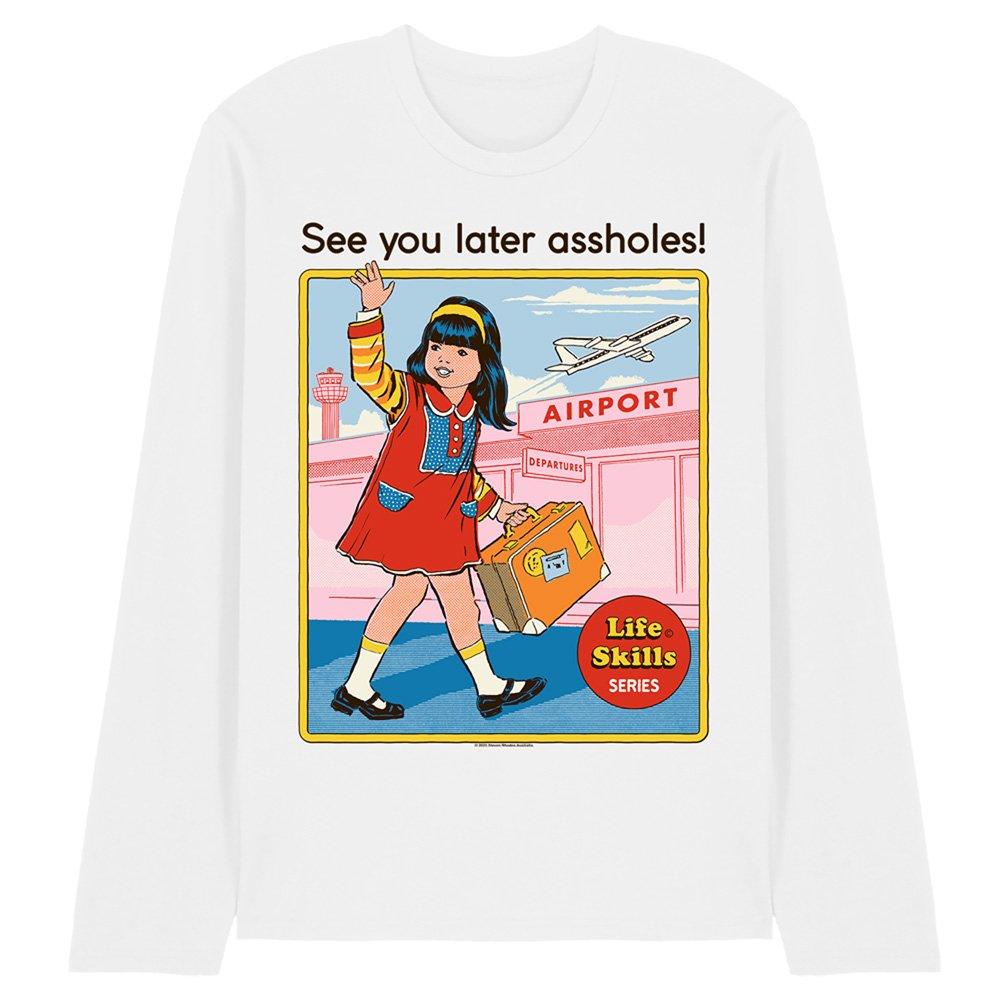 White - Steven Rhodes - Steven Rhodes See You Later Long Sleeve T-Shirt W - 1