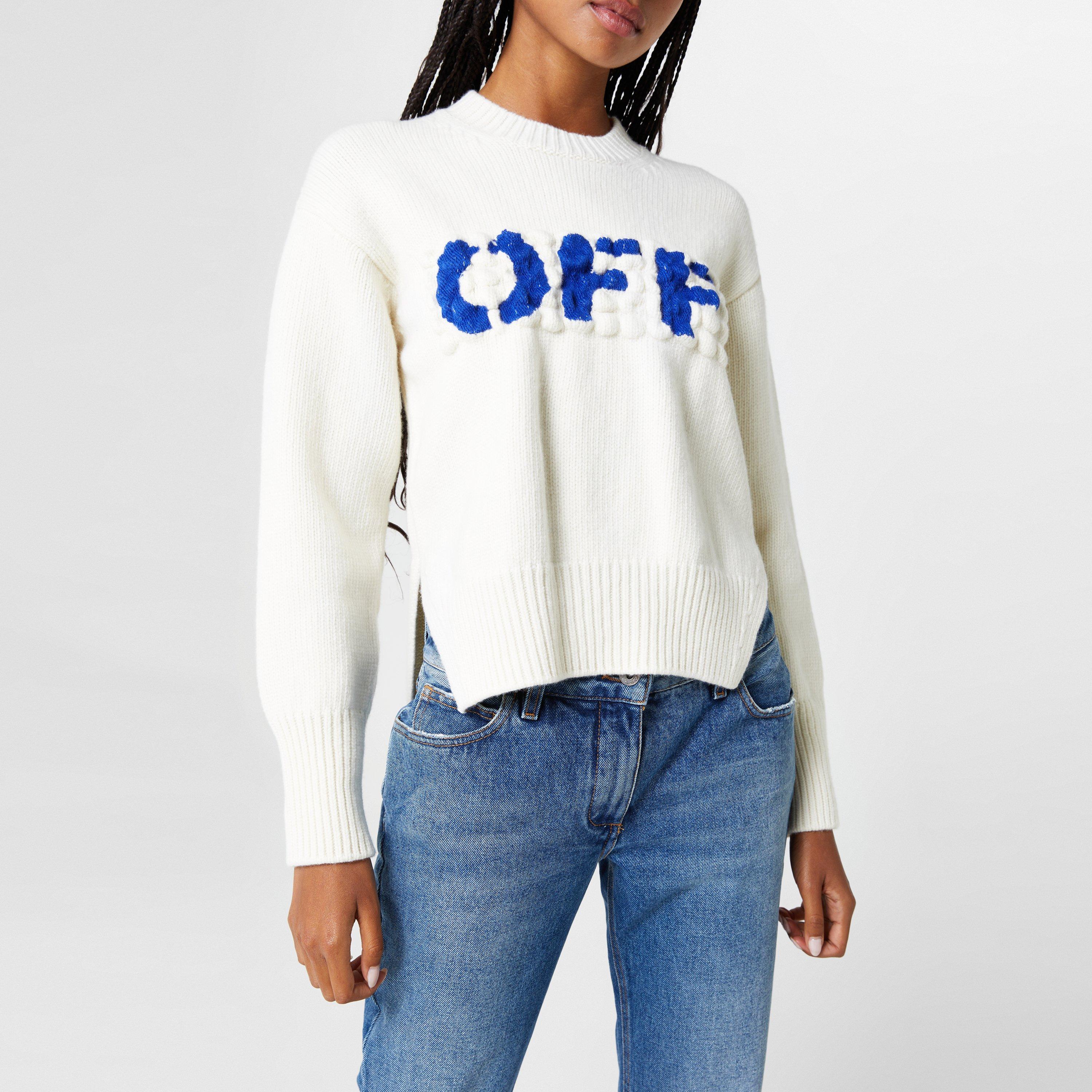 【関税無・国内発】 Off-White / Logo Crew Sweater Off White | Bold Logo Crewneck Jumper | Jumpers | Cruise Fashion