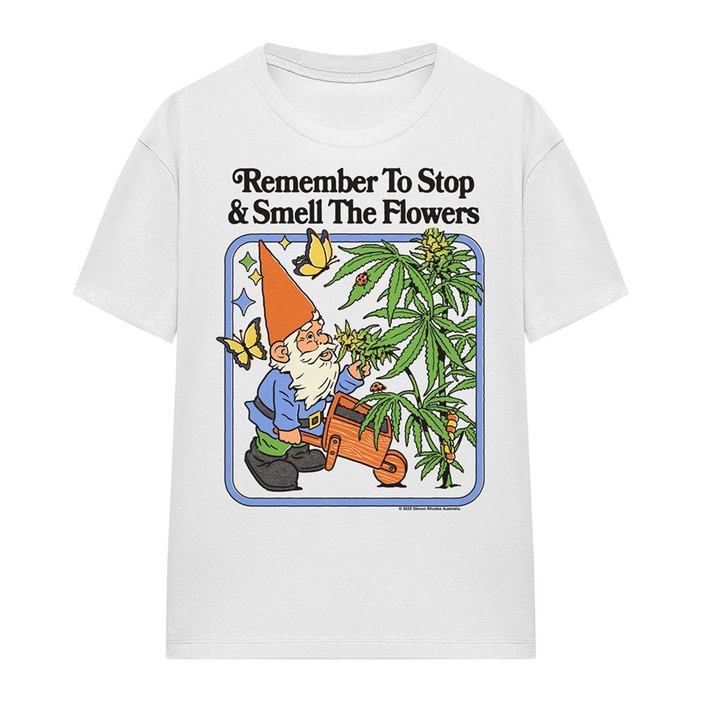 White - Steven Rhodes - Steven Rhodes Smell The Flowers T Shirt White - 4