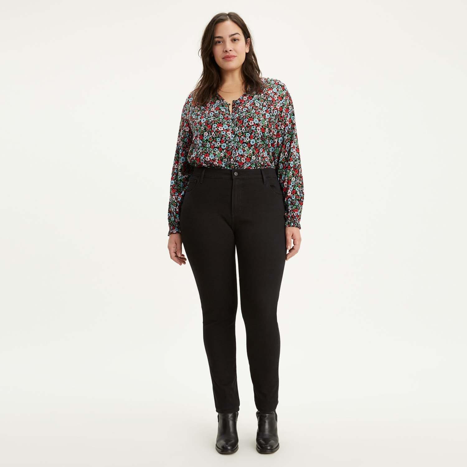 Black - Levis - 721 Plus High Rise Super Skinny Jeans - 1