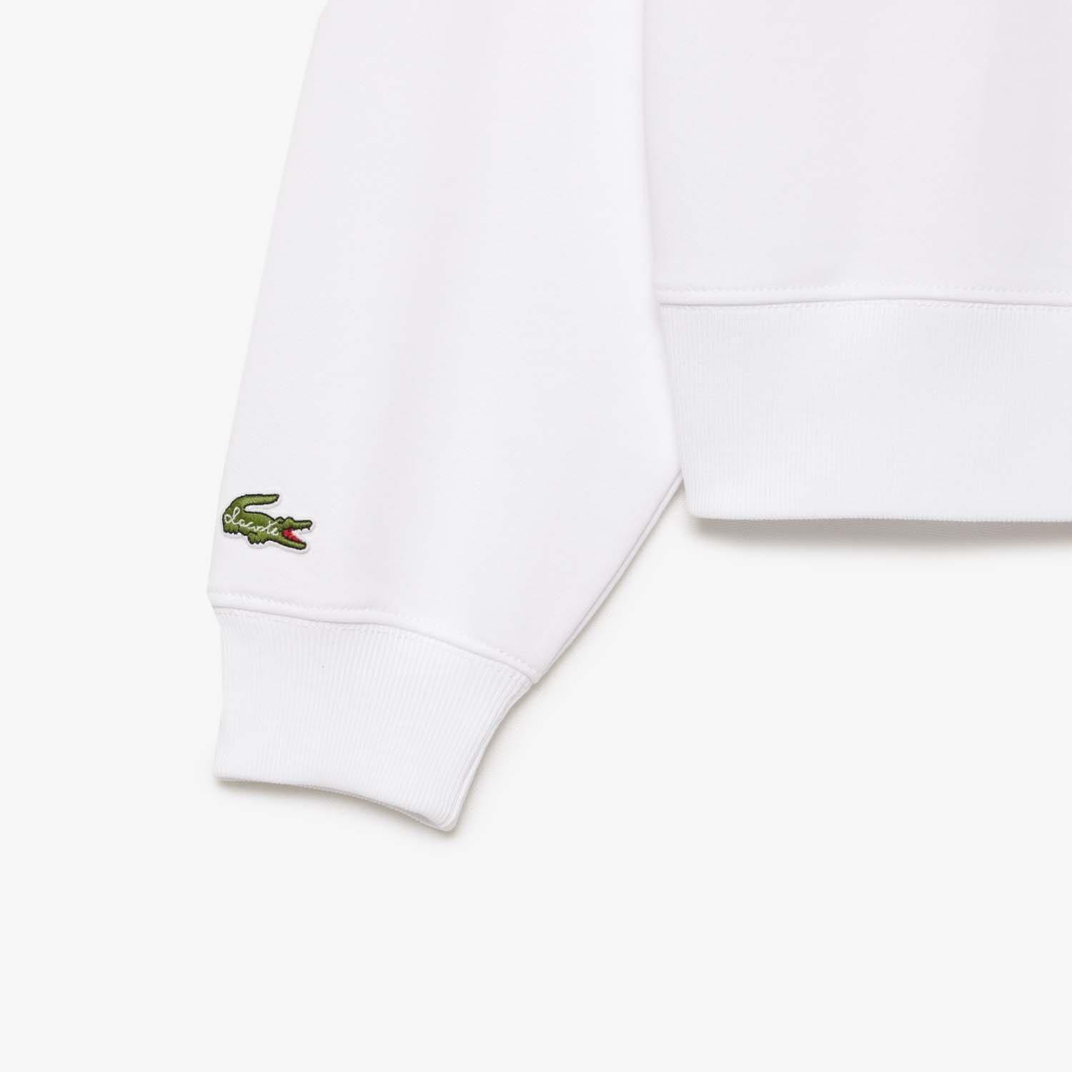 White - Lacoste - Oversized Print Hoodie - 3