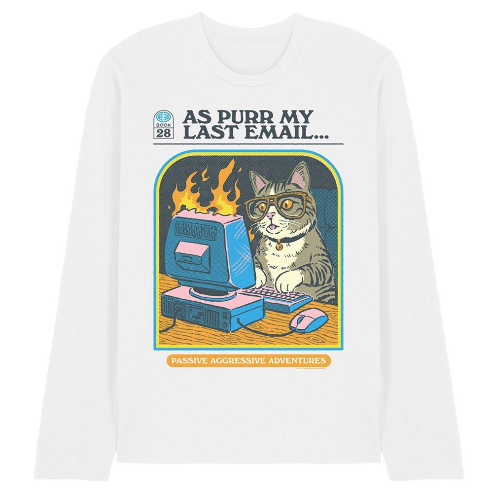 White - Steven Rhodes - Steven Rhodes As Purr My Last Email Long Sleeve T- - 1