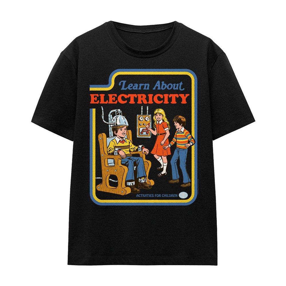 Black - Steven Rhodes - Steven Rhodes Learn About Electricity T Shirt Bla - 4