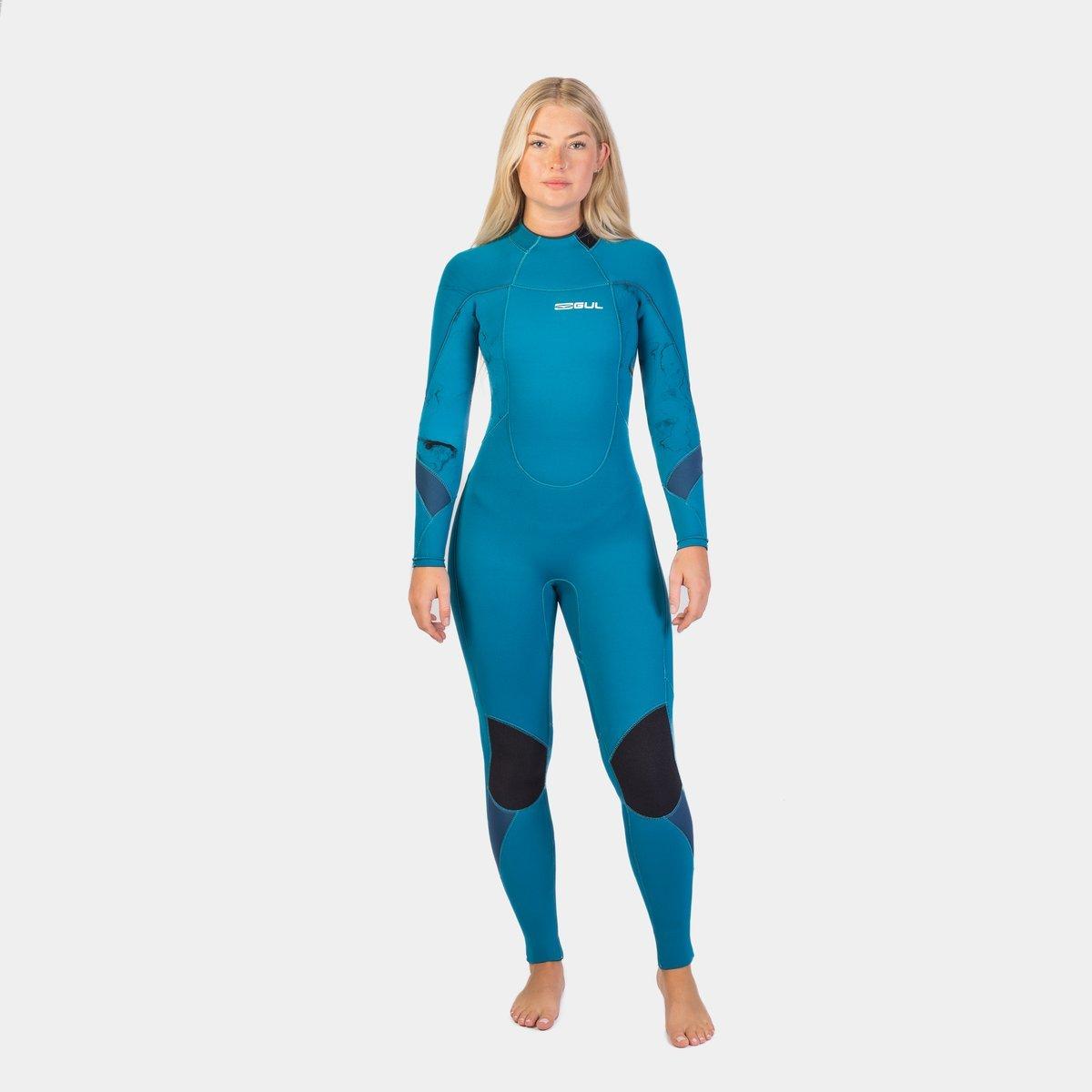 Teal/Marbel - Gul - RESPONSE 3/2MM BLINDSTITCHED LADIES  FULL WETSUIT - 1