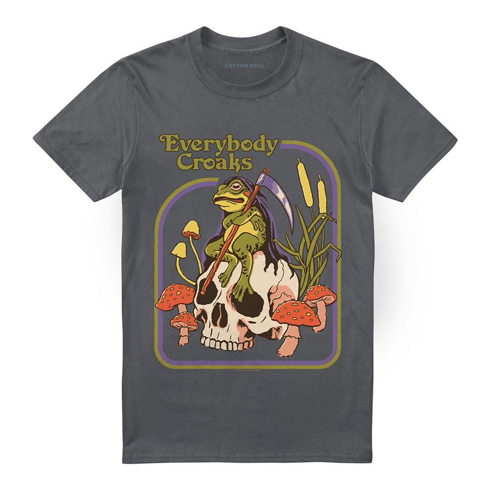 Charcoal - Steven Rhodes - Steven Rhodes Everybody Croaks T-Shirt Charcoal - 4