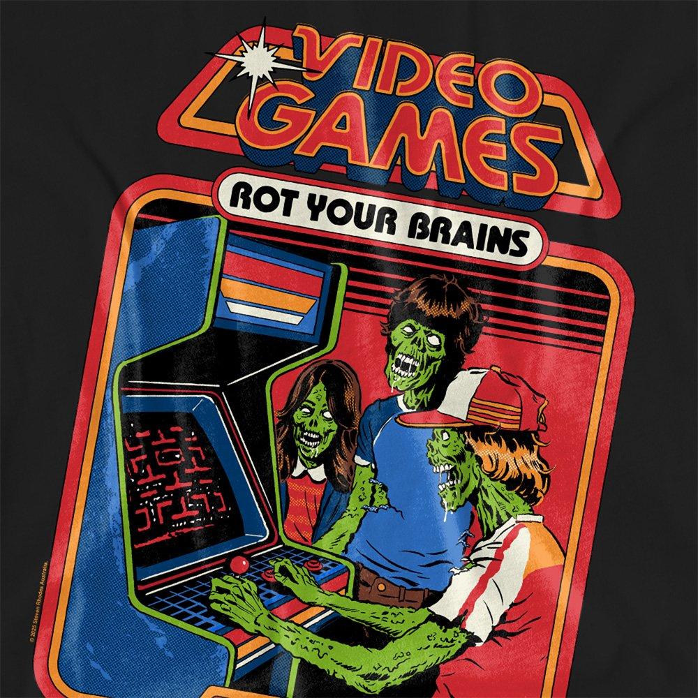 Black - Steven Rhodes - Steven Rhodes Video Games Rot Your Brains T Shirt - 2