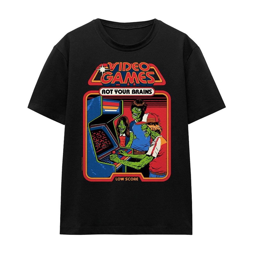 Black - Steven Rhodes - Steven Rhodes Video Games Rot Your Brains T Shirt - 4