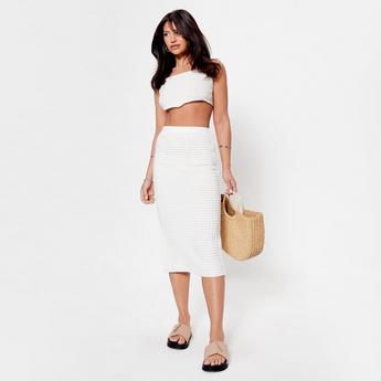 I Saw It First ISAWITFIRST Back Split Knitted Midi Skirt Co-Ord